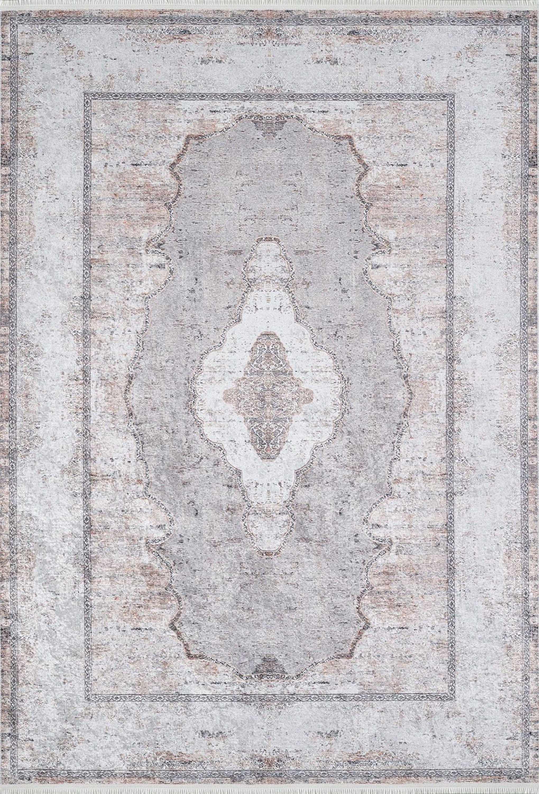 Sali Neutral Turkish Ivory Beige Gray Rug