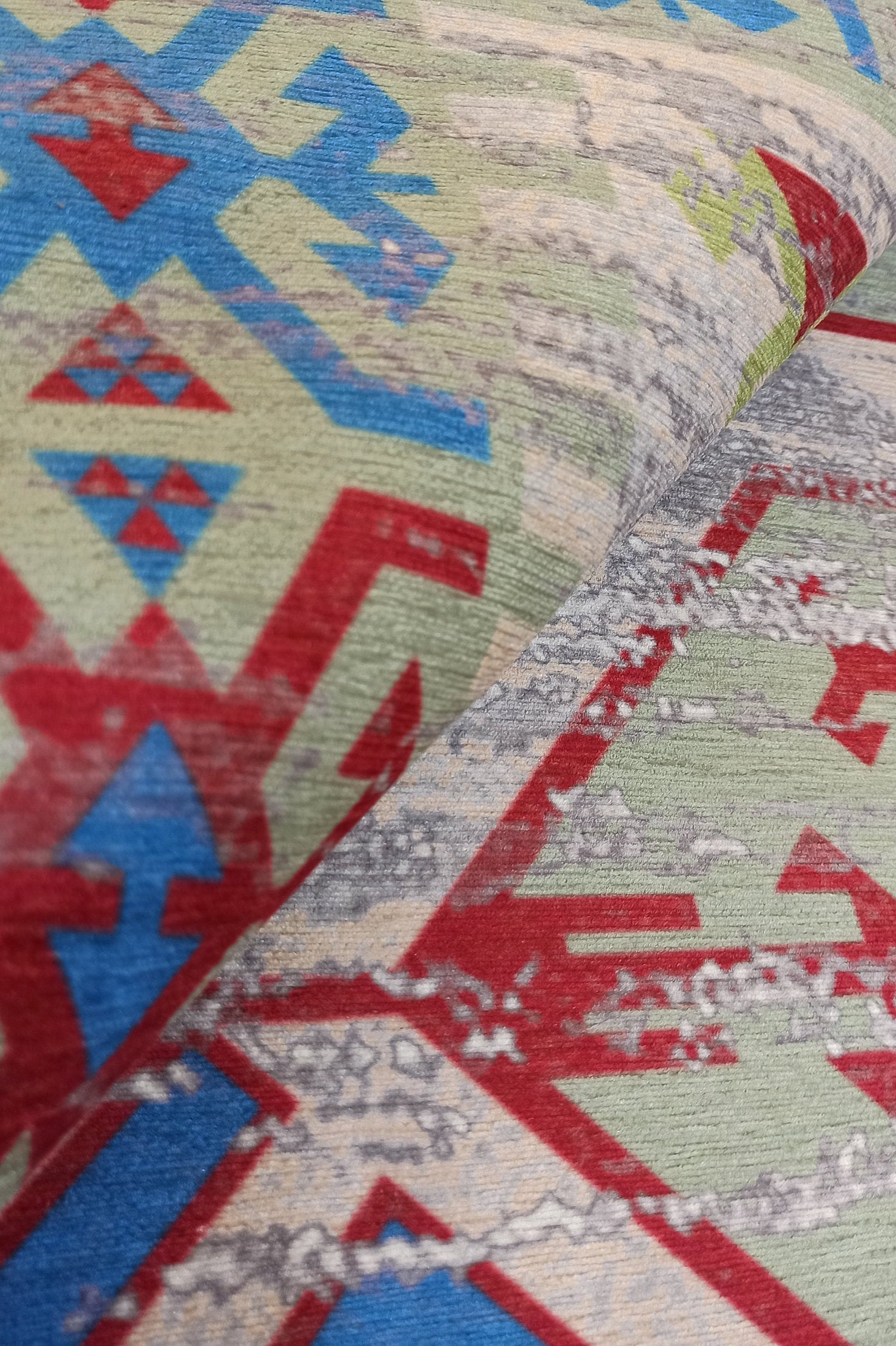 Sama Rug Turkish Faded Beige Red Green Blue Rug