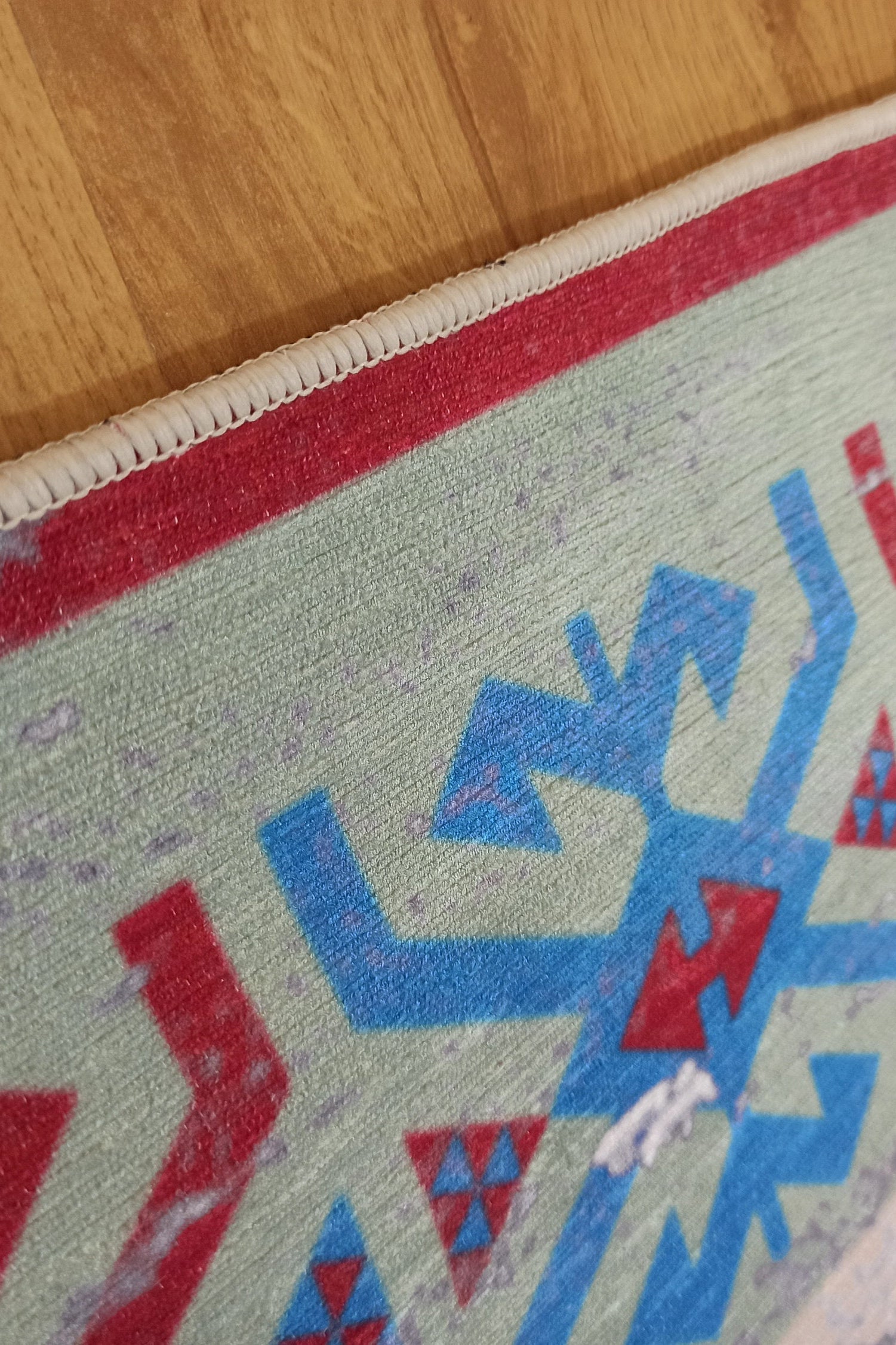 Sama Rug Turkish Faded Beige Red Green Blue Rug