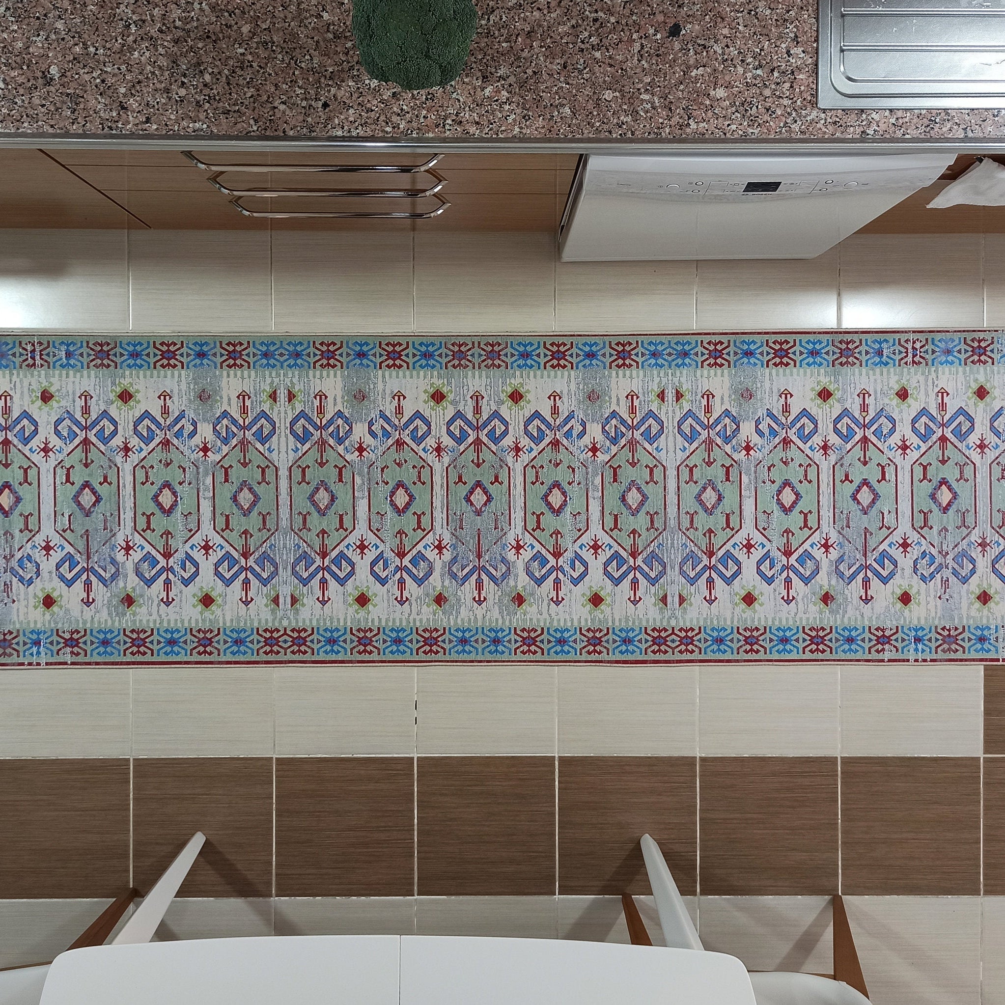 Sama Rug Turkish Faded Beige Red Green Blue Rug