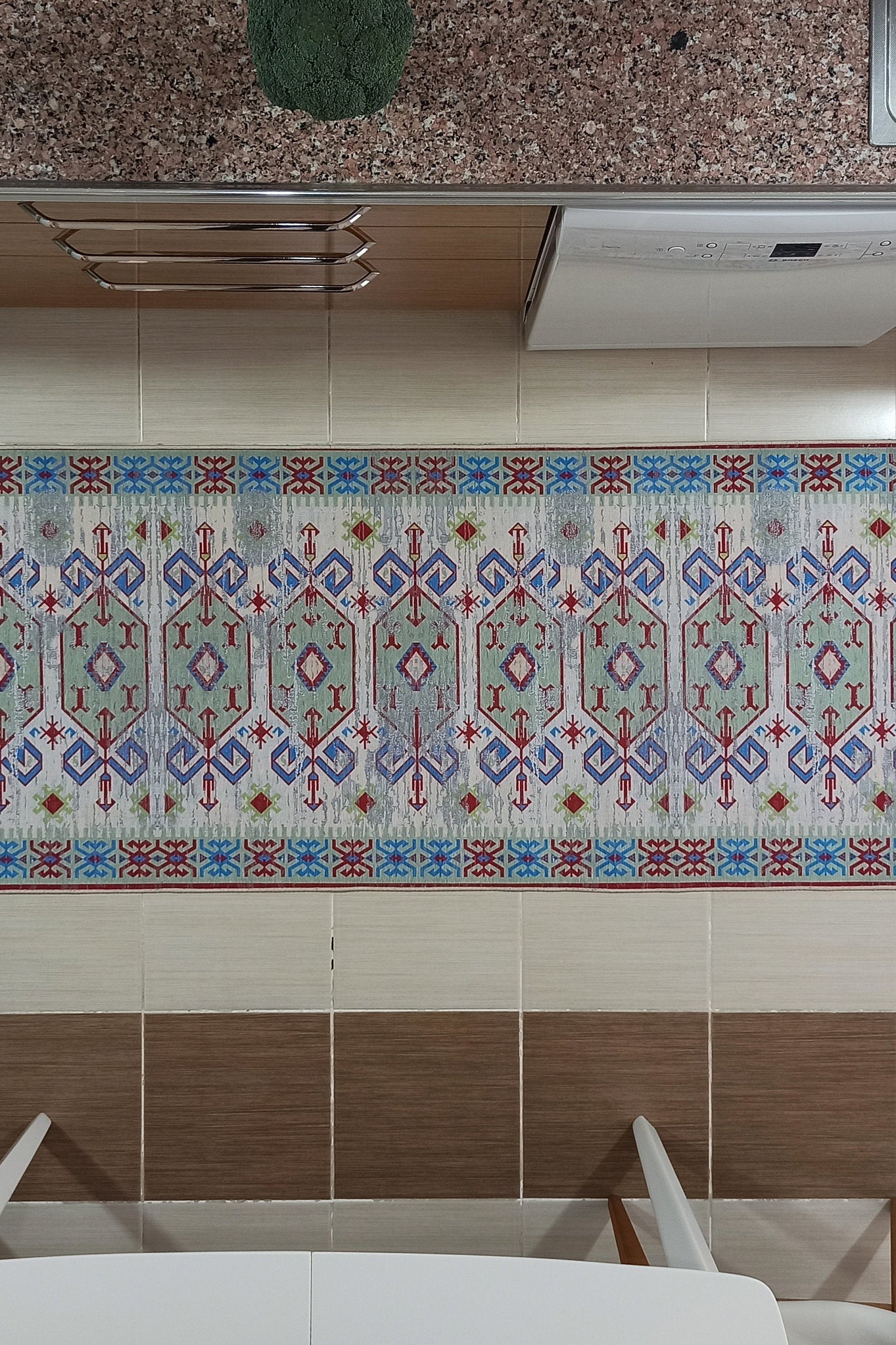 Sama Rug Turkish Faded Beige Red Green Blue Rug