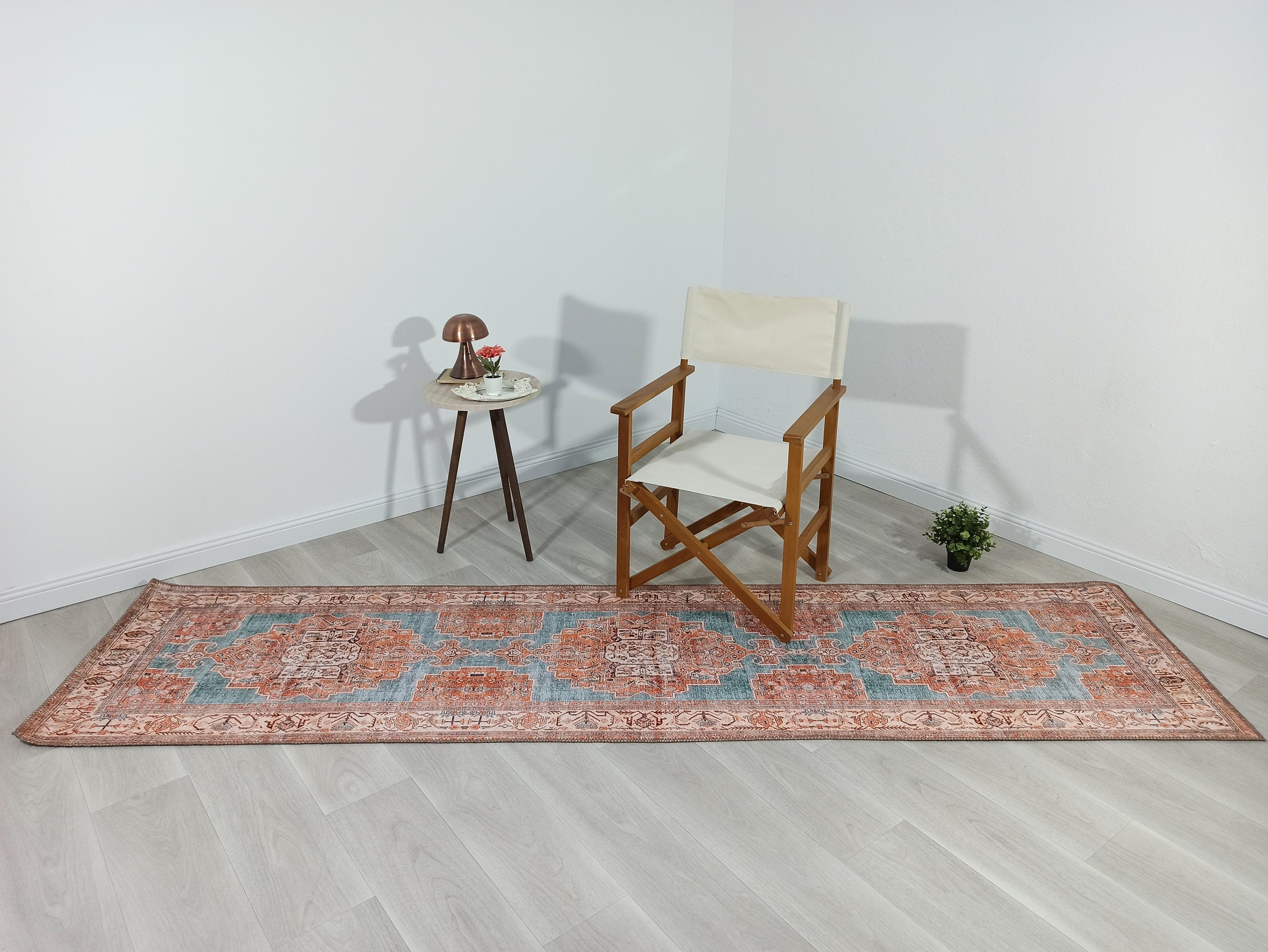 Samiha Rug Turkish Orange Beige Turquoise Rug