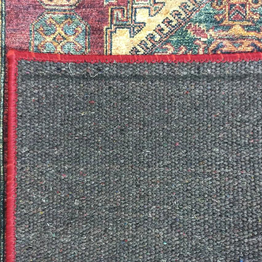 San-Runner Turkish Burgundy Dark Red Runner Rug