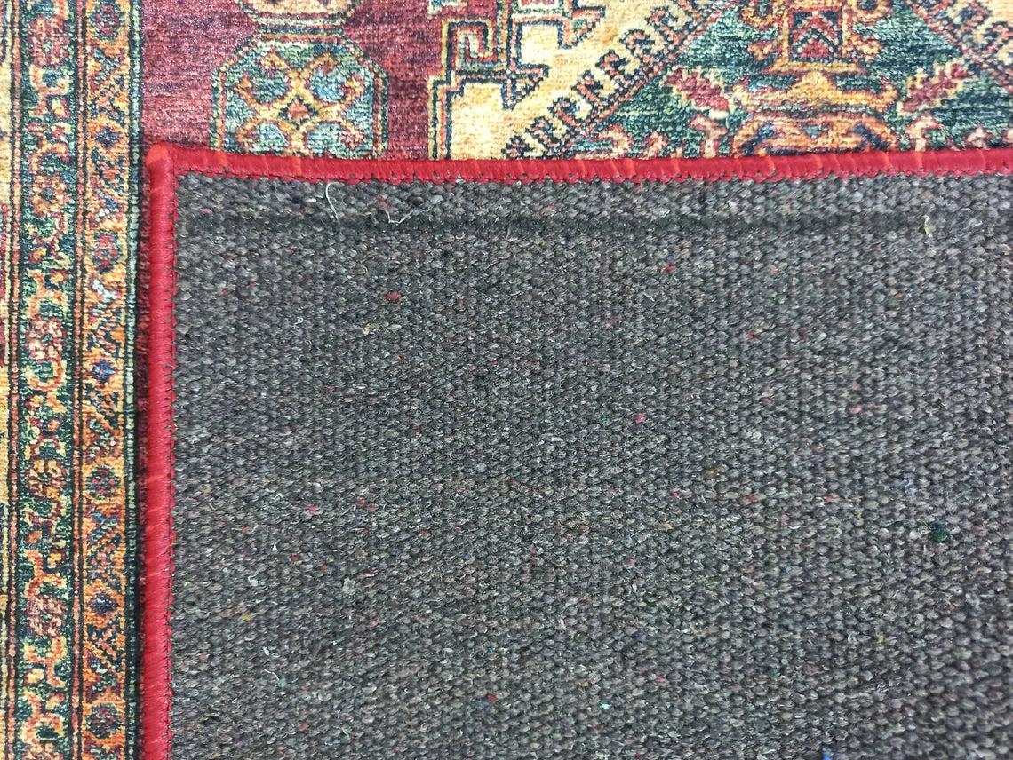 San-Runner Turkish Burgundy Dark Red Runner Rug