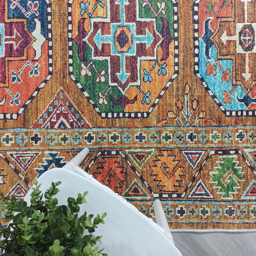 Sanae Rug Turkish Geometric Multi Color Rug