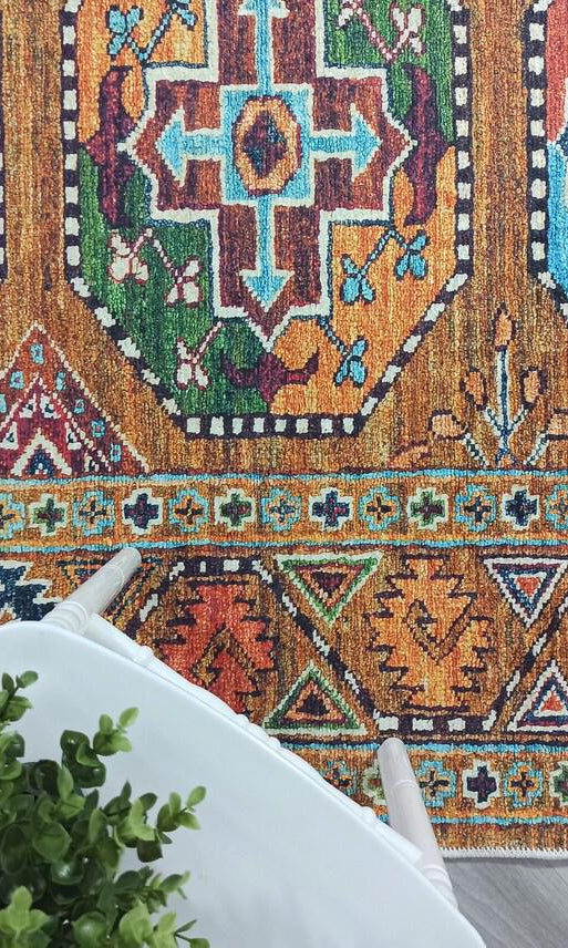 Sanae Rug Turkish Geometric Multi Color Rug