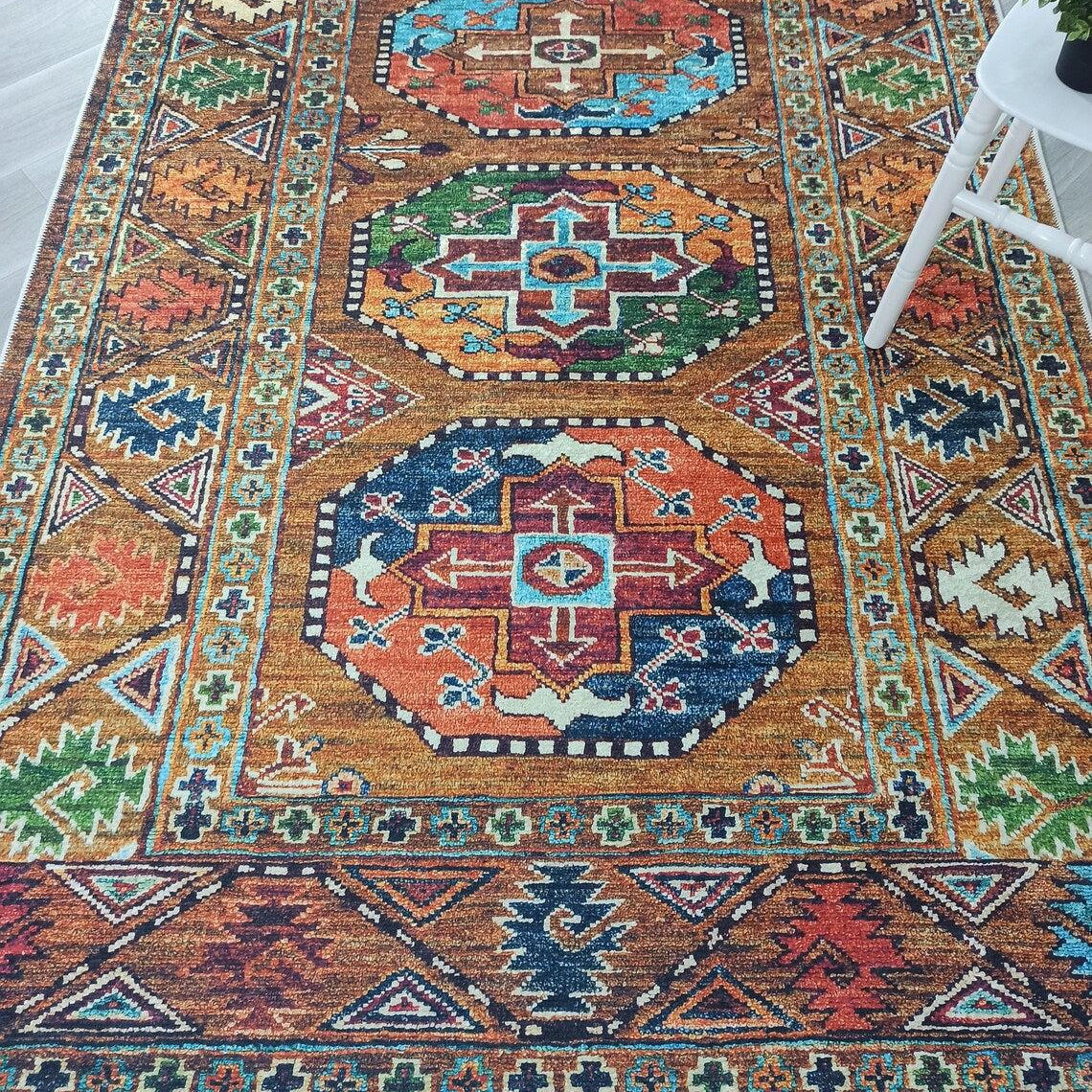 Sanae Rug Turkish Geometric Multi Color Rug