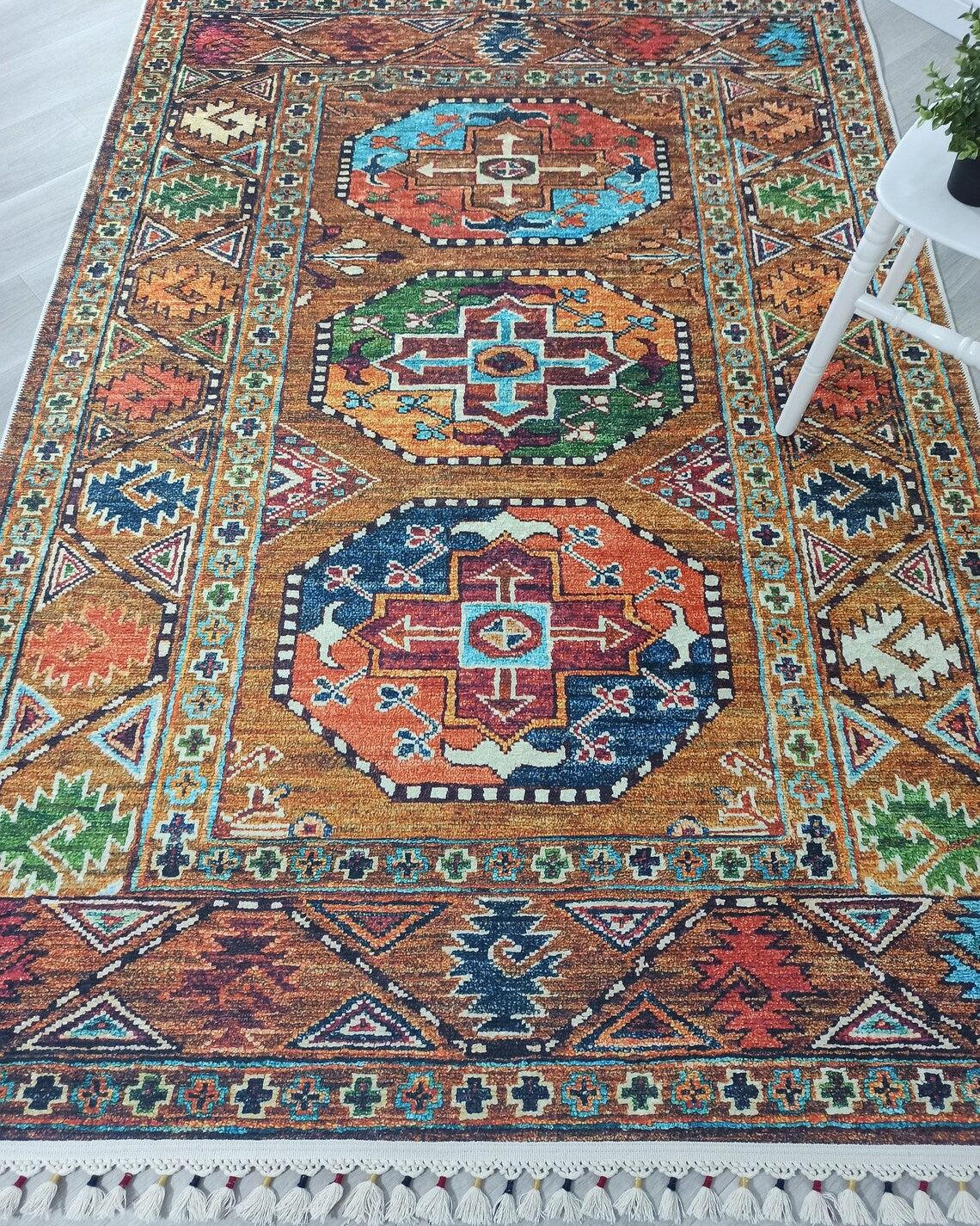 Sanae Rug Turkish Geometric Multi Color Rug