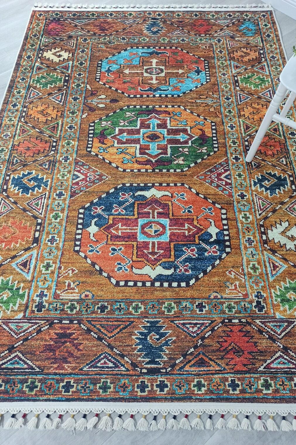 Sanae Rug Turkish Geometric Multi Color Rug