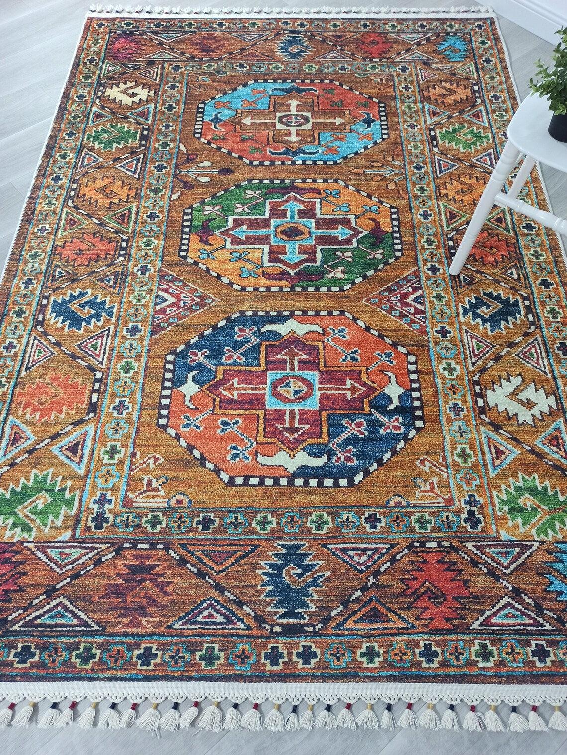 Sanae Rug Turkish Geometric Multi Color Rug
