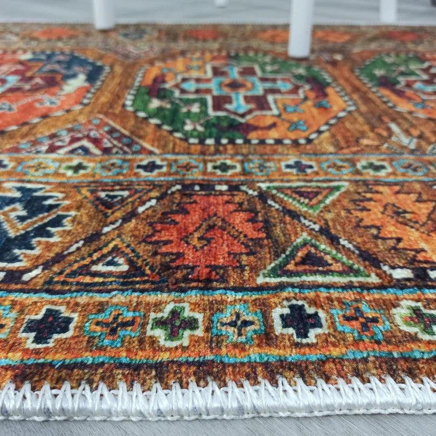 Sanae Rug Turkish Geometric Multi Color Rug