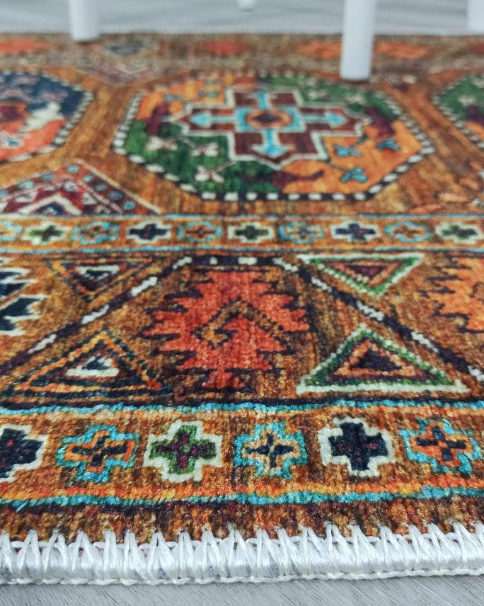 Sanae Rug Turkish Geometric Multi Color Rug