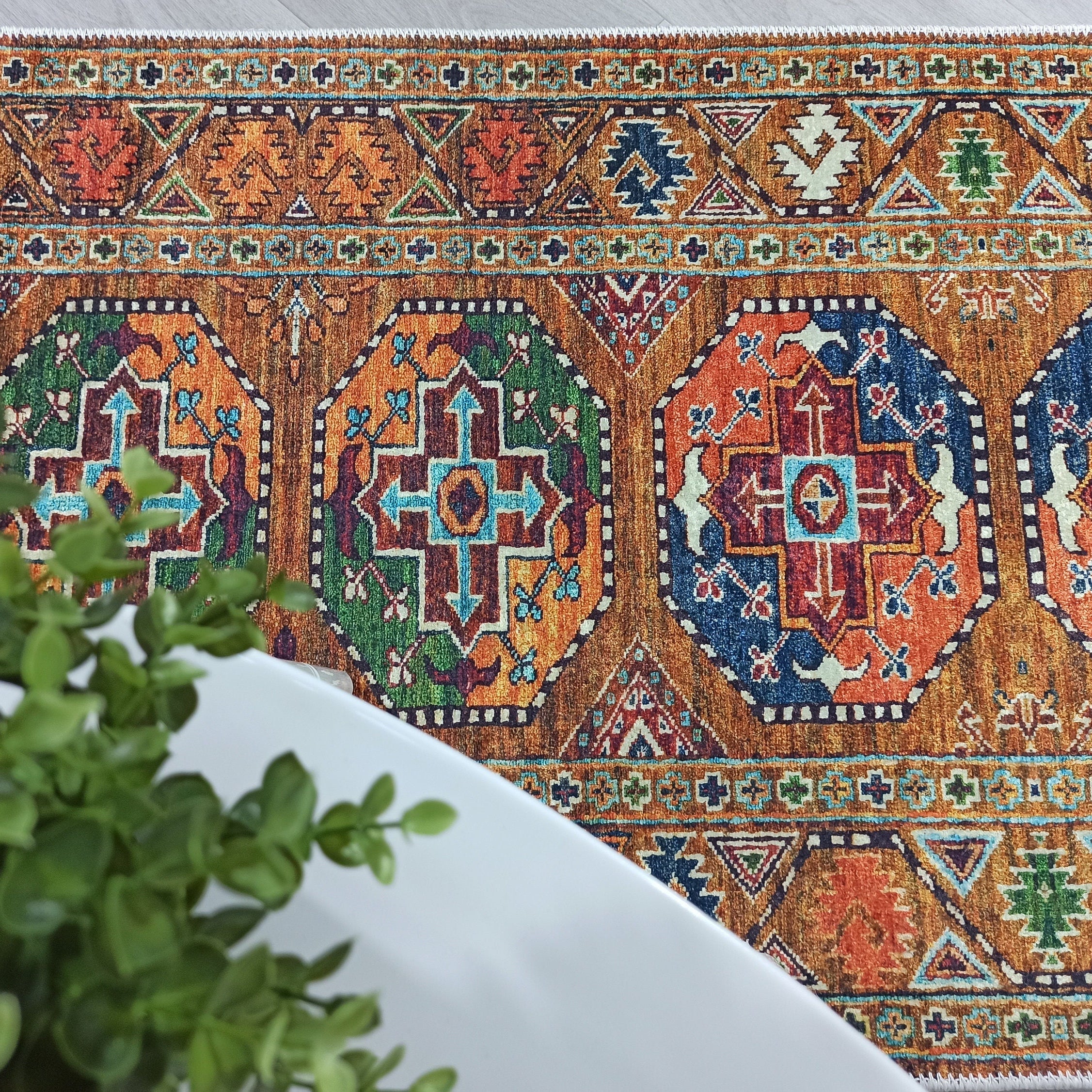 Sanae Rug Turkish Geometric Multi Color Rug