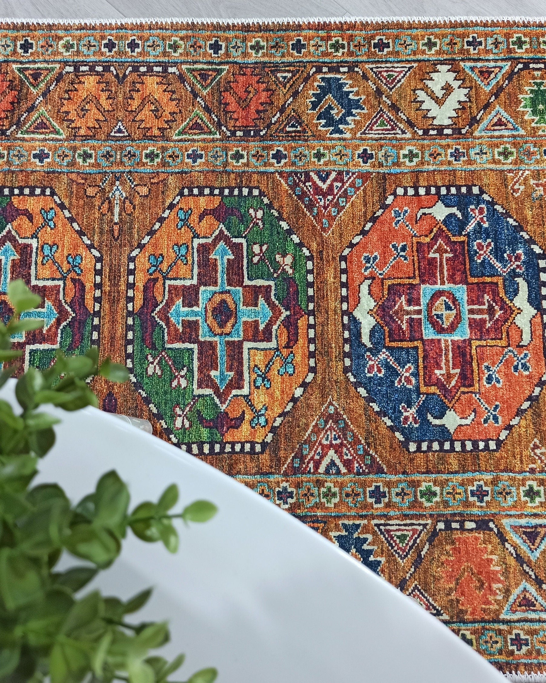 Sanae Rug Turkish Geometric Multi Color Rug