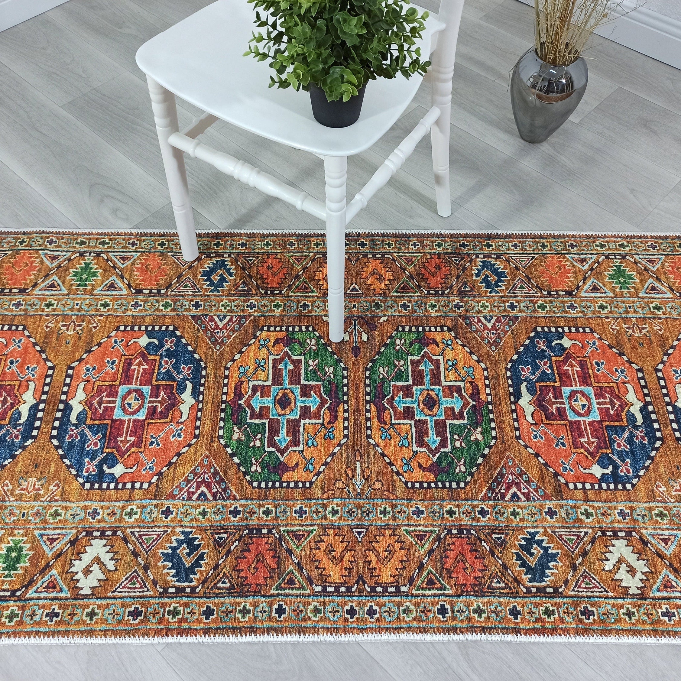 Sanae Rug Turkish Geometric Multi Color Rug