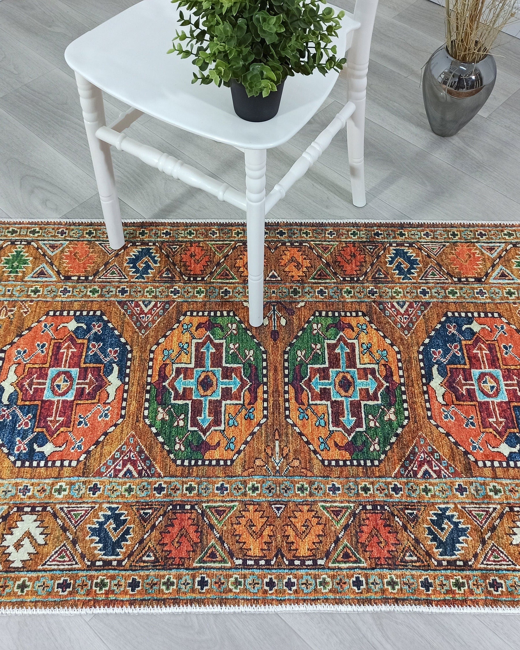 Sanae Rug Turkish Geometric Multi Color Rug