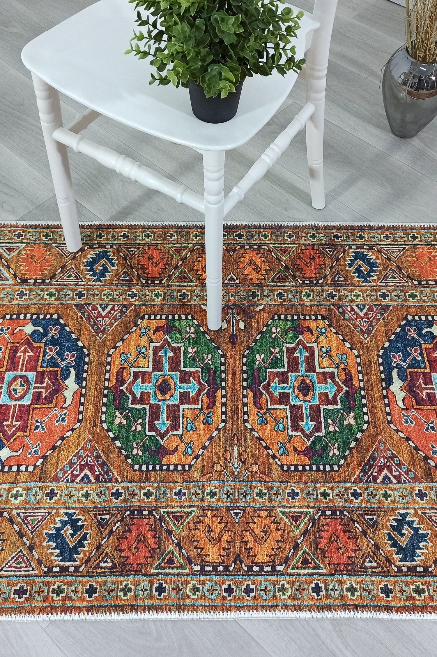 Sanae Rug Turkish Geometric Multi Color Rug