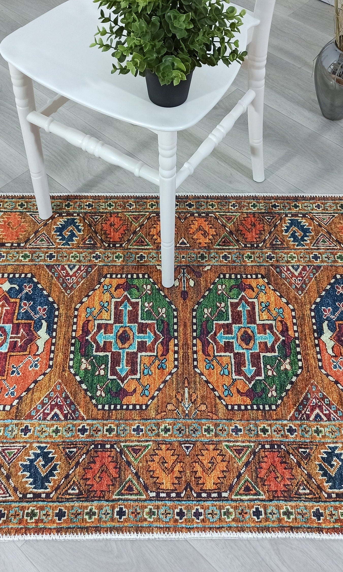 Sanae Rug Turkish Geometric Multi Color Rug