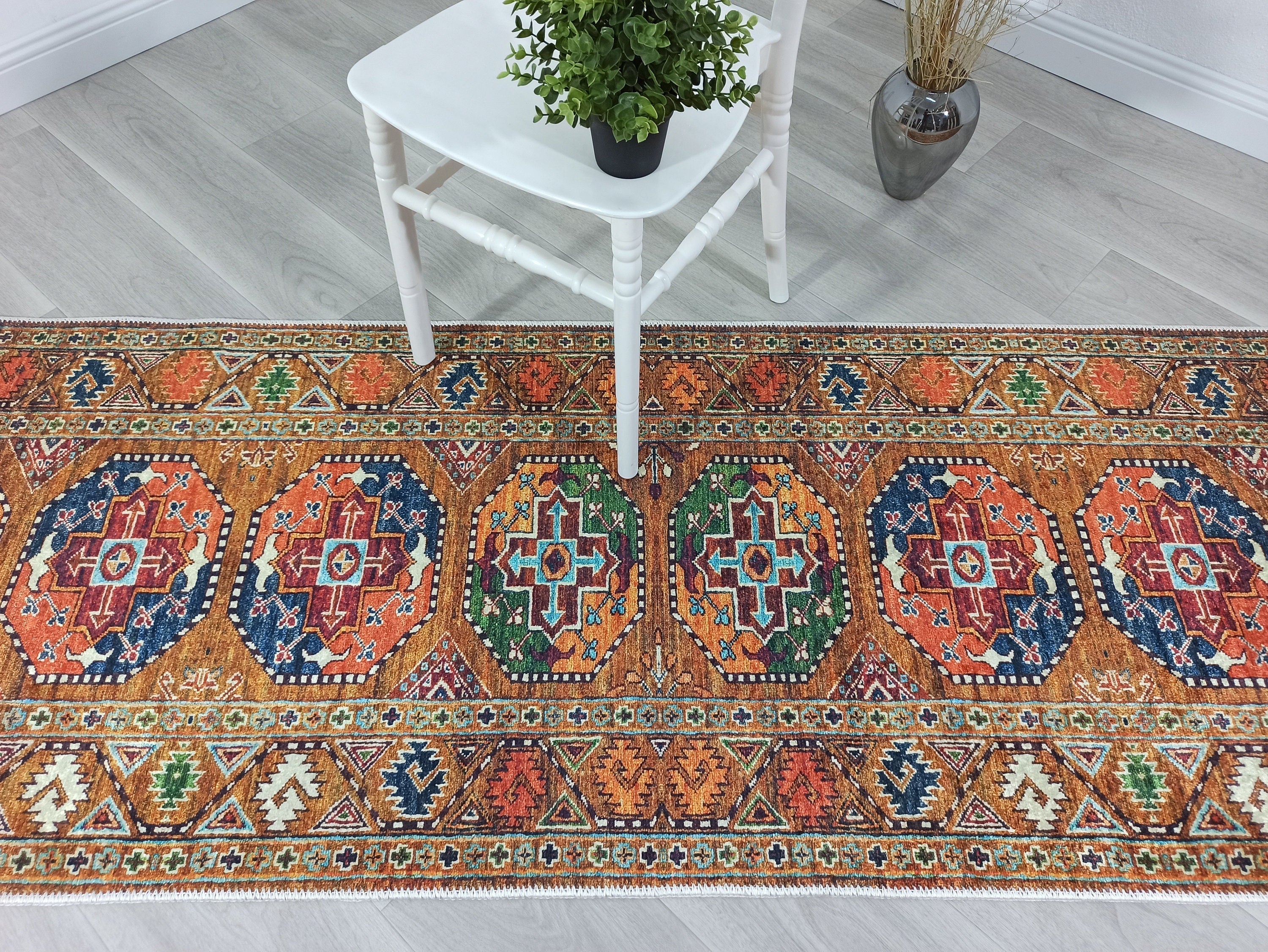 Sanae Rug Turkish Geometric Multi Color Rug