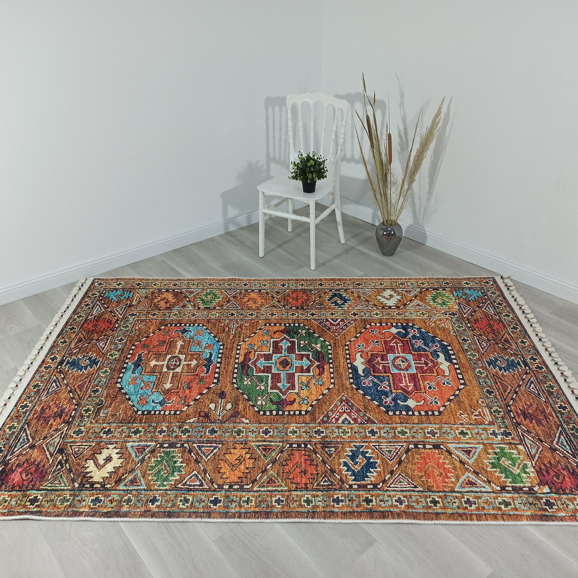 Sanae Rug Turkish Geometric Multi Color Rug