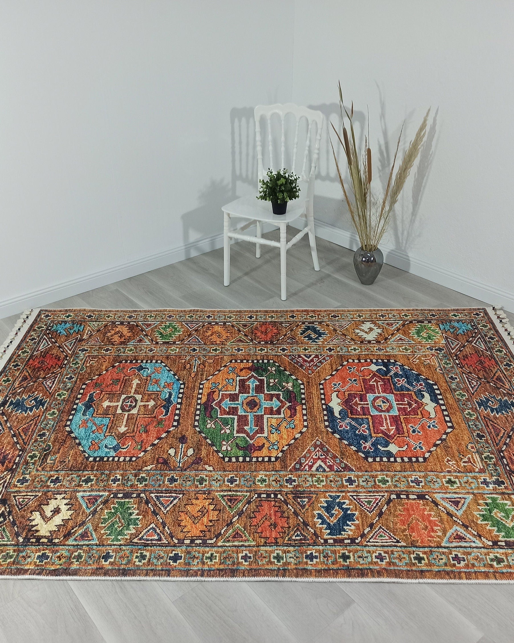 Sanae Rug Turkish Geometric Multi Color Rug