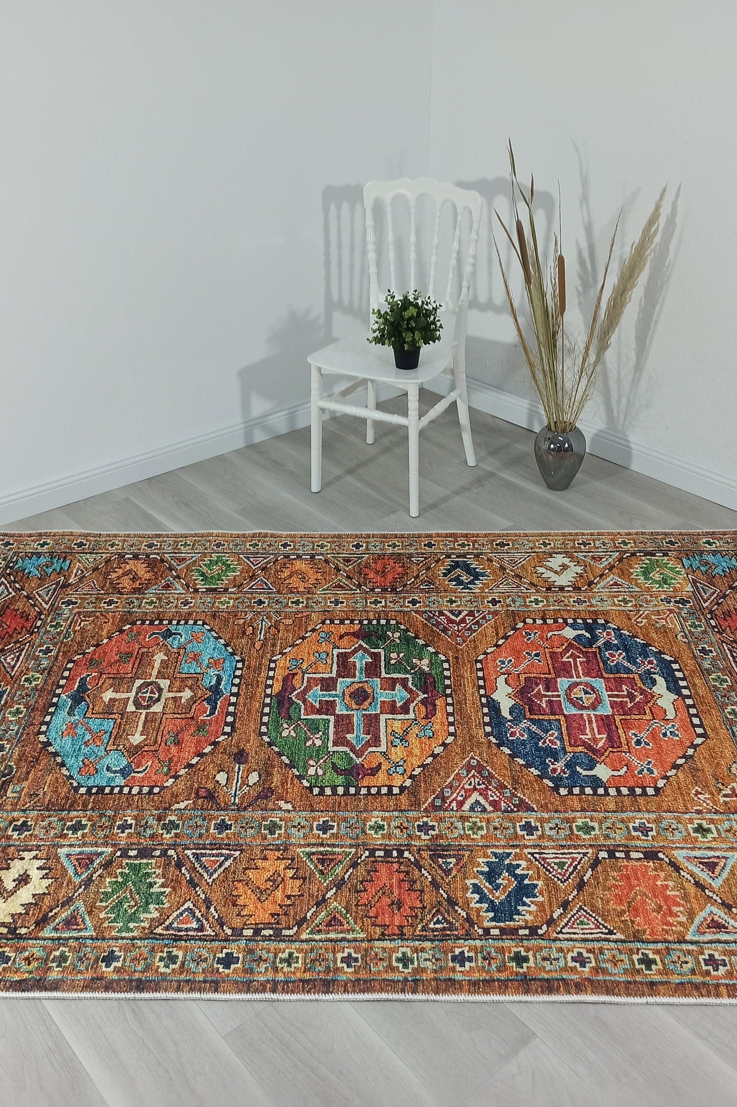 Sanae Rug Turkish Geometric Multi Color Rug