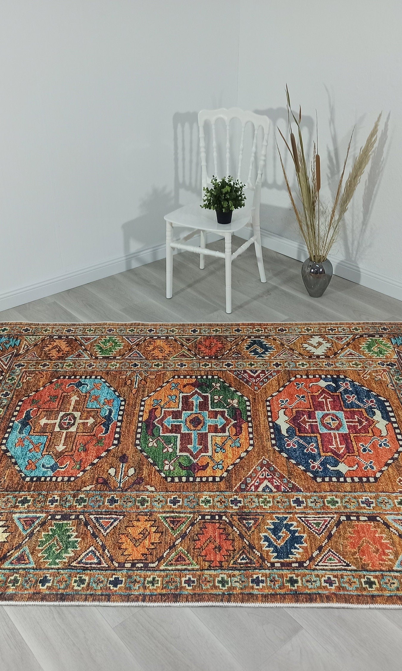 Sanae Rug Turkish Geometric Multi Color Rug