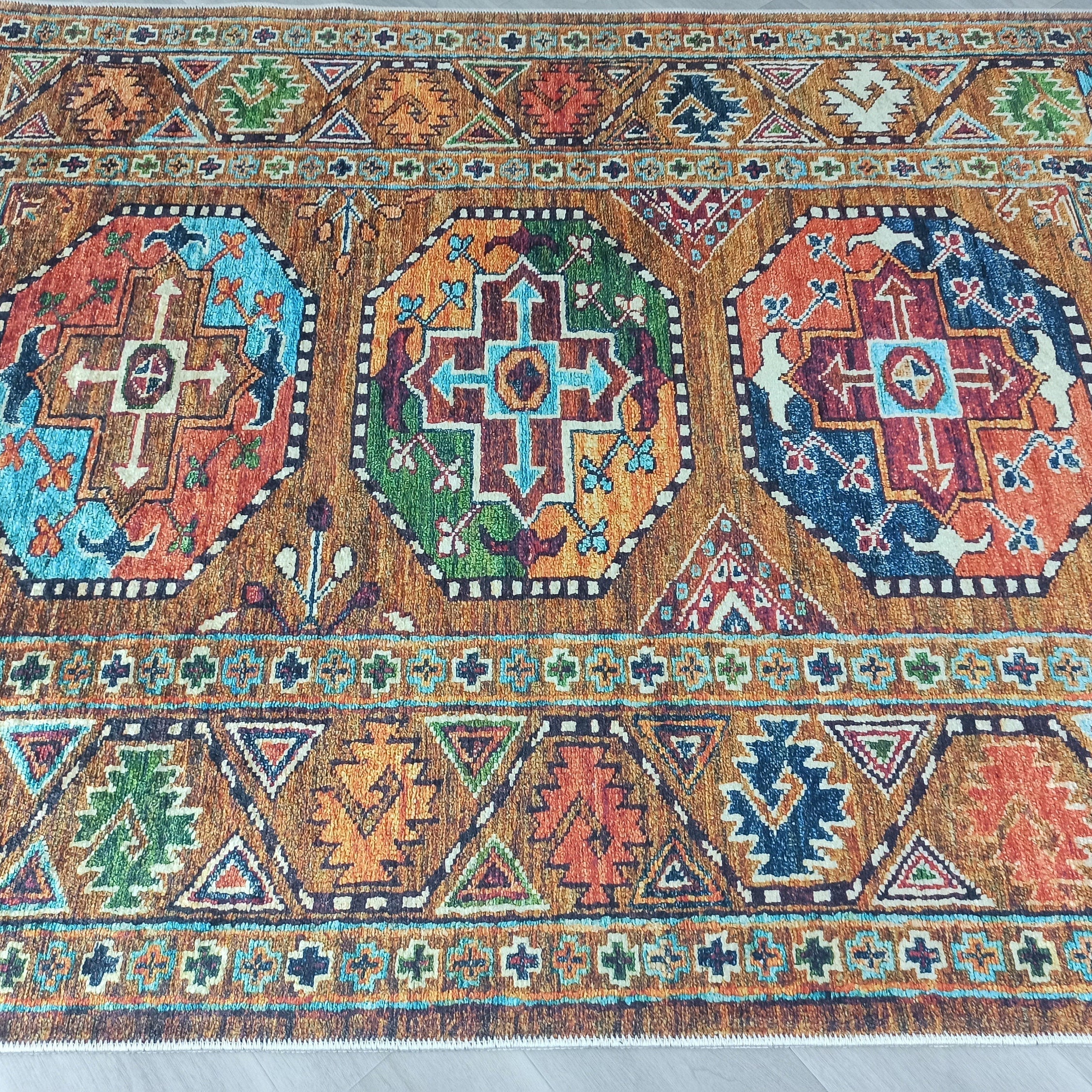 Sanae Rug Turkish Geometric Multi Color Rug