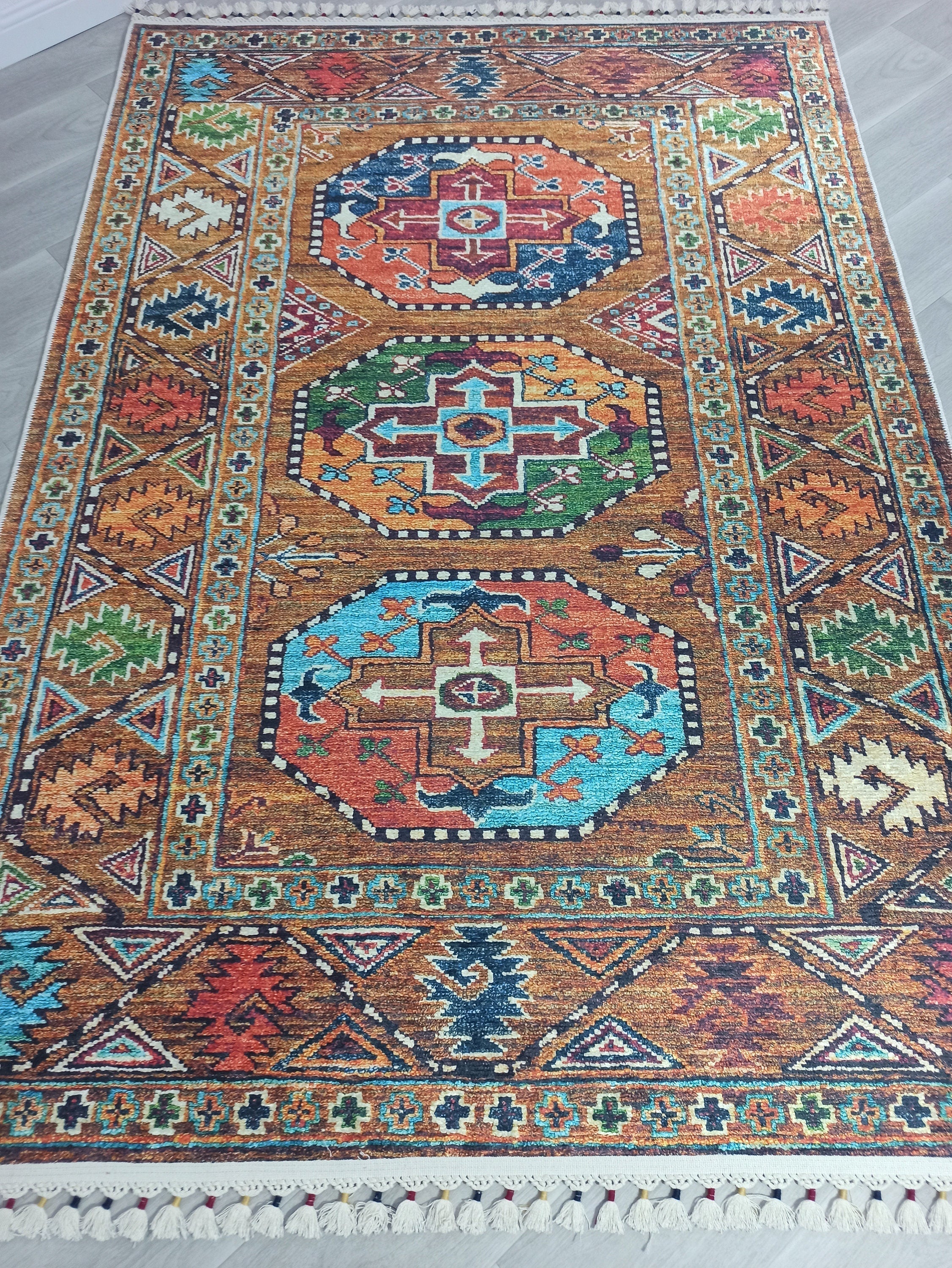 Sanae Rug Turkish Geometric Multi Color Rug