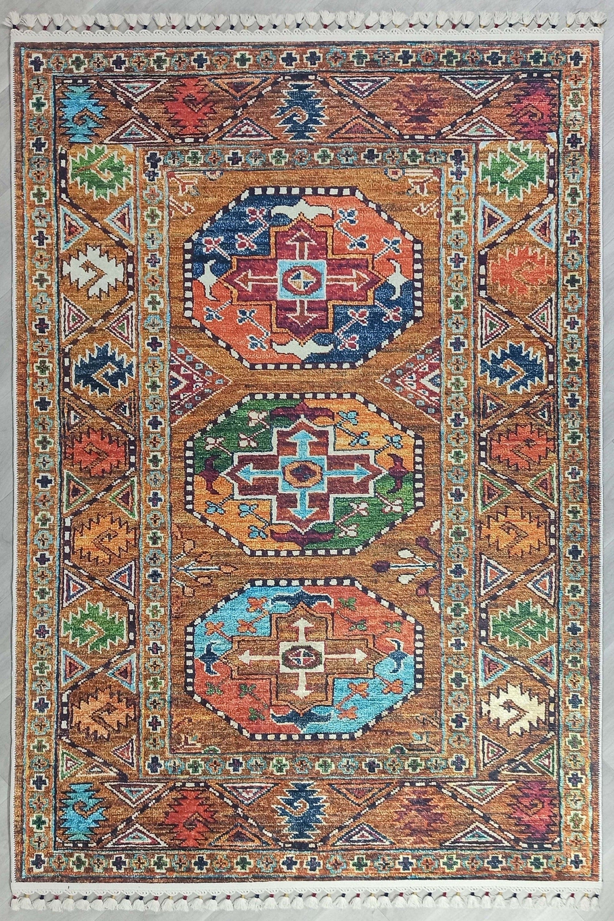 Sanae Rug Turkish Geometric Multi Color Rug
