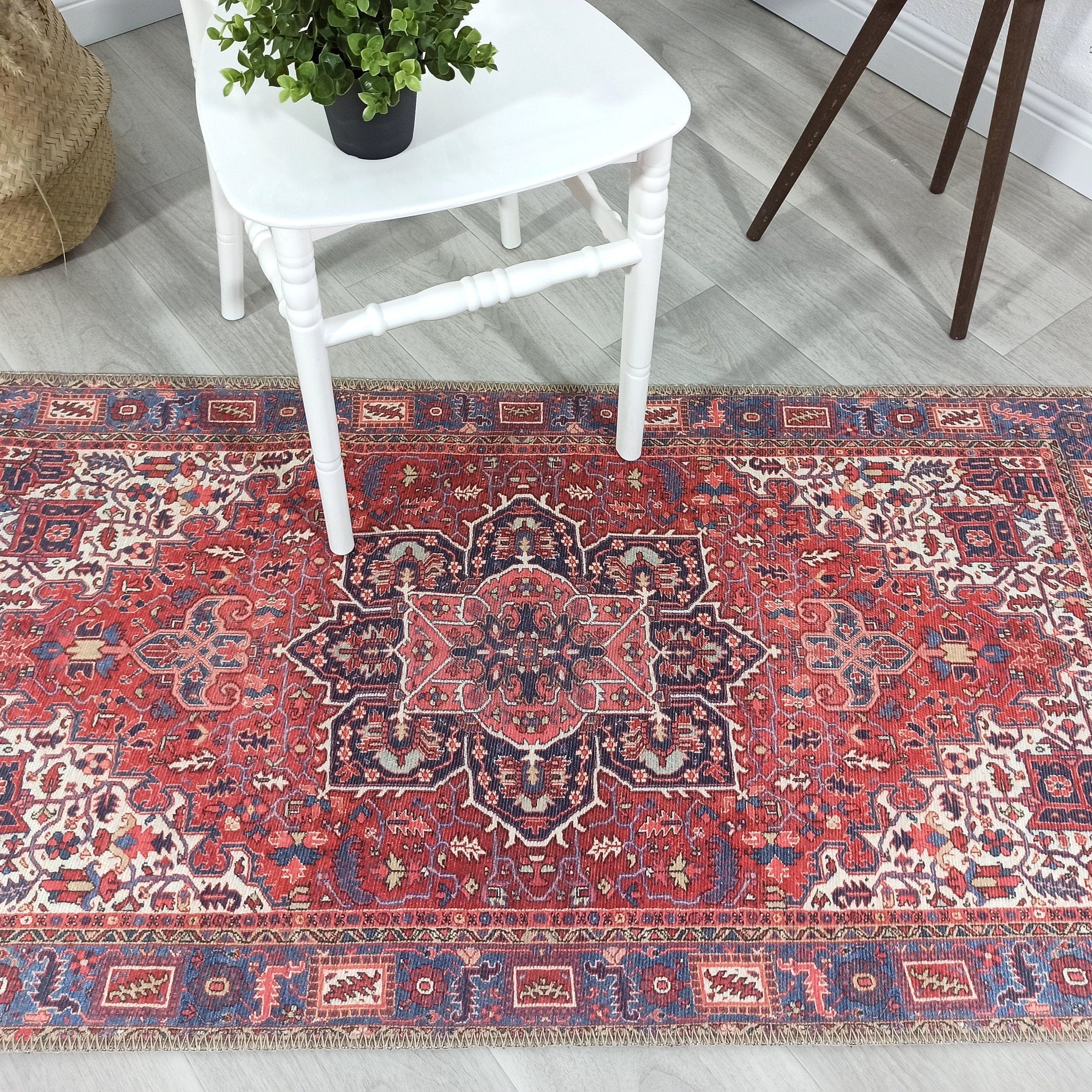 Sara Rug Antique Persian Faded Red Rug