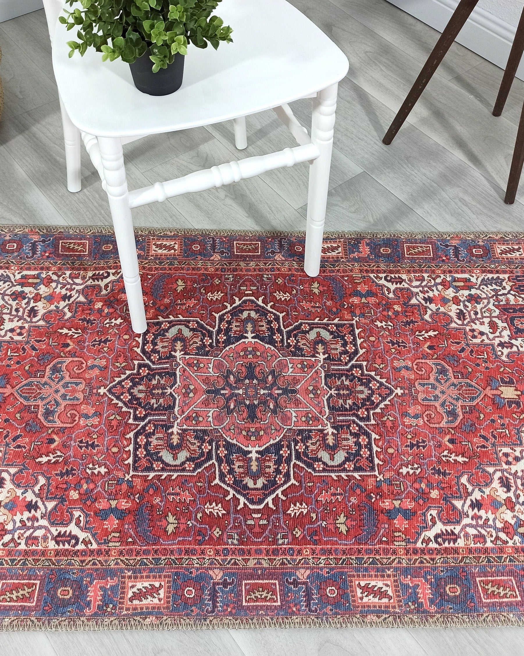 Sara Rug Antique Persian Faded Red Rug