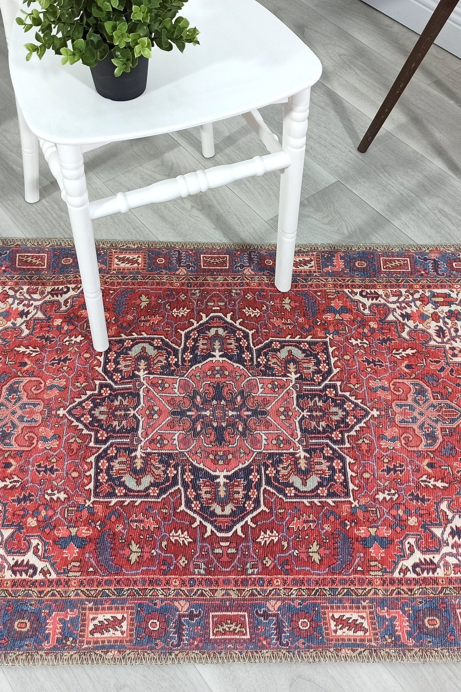 Sara Rug Antique Persian Faded Red Rug