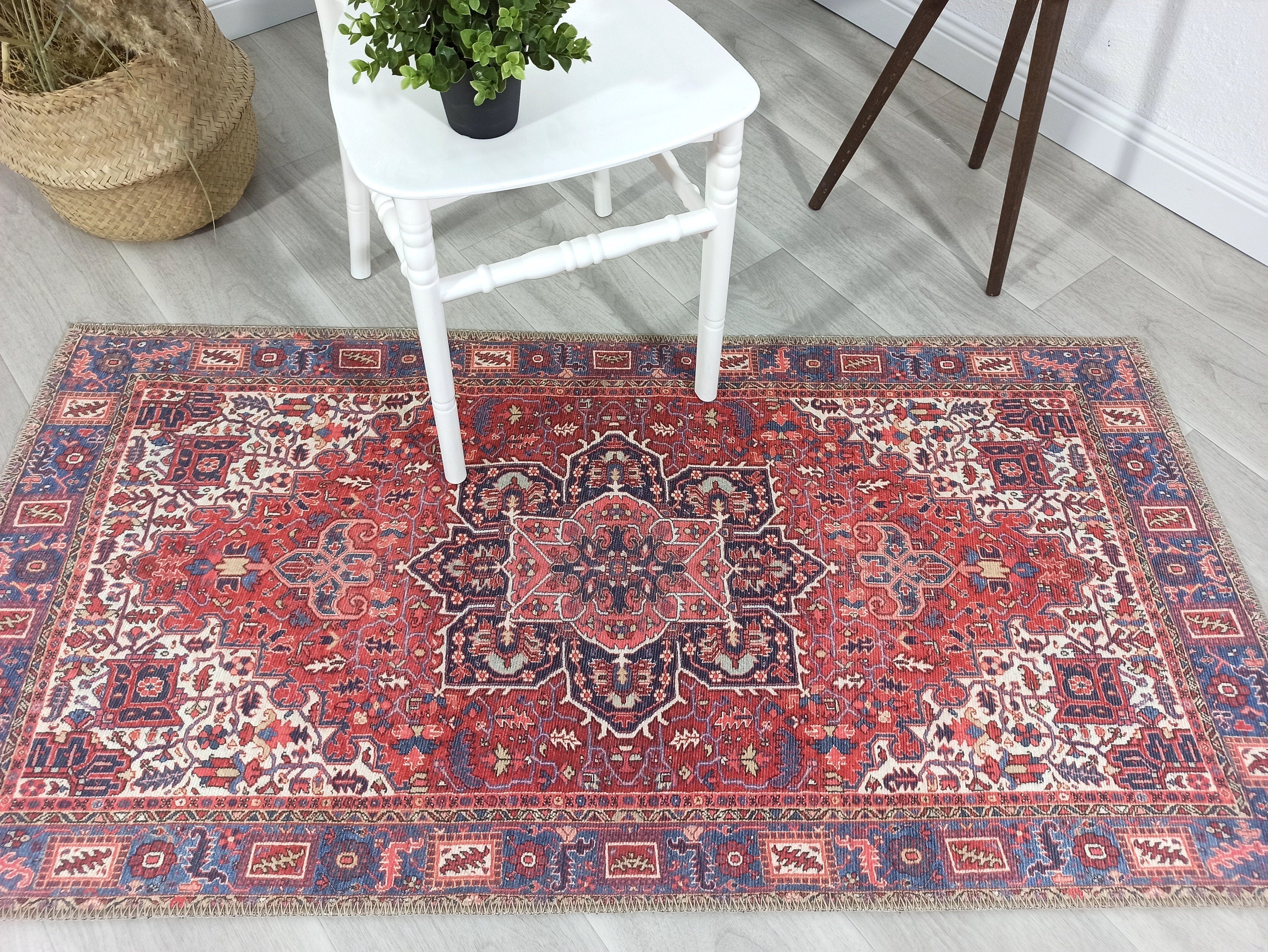 Sara Rug Antique Persian Faded Red Rug