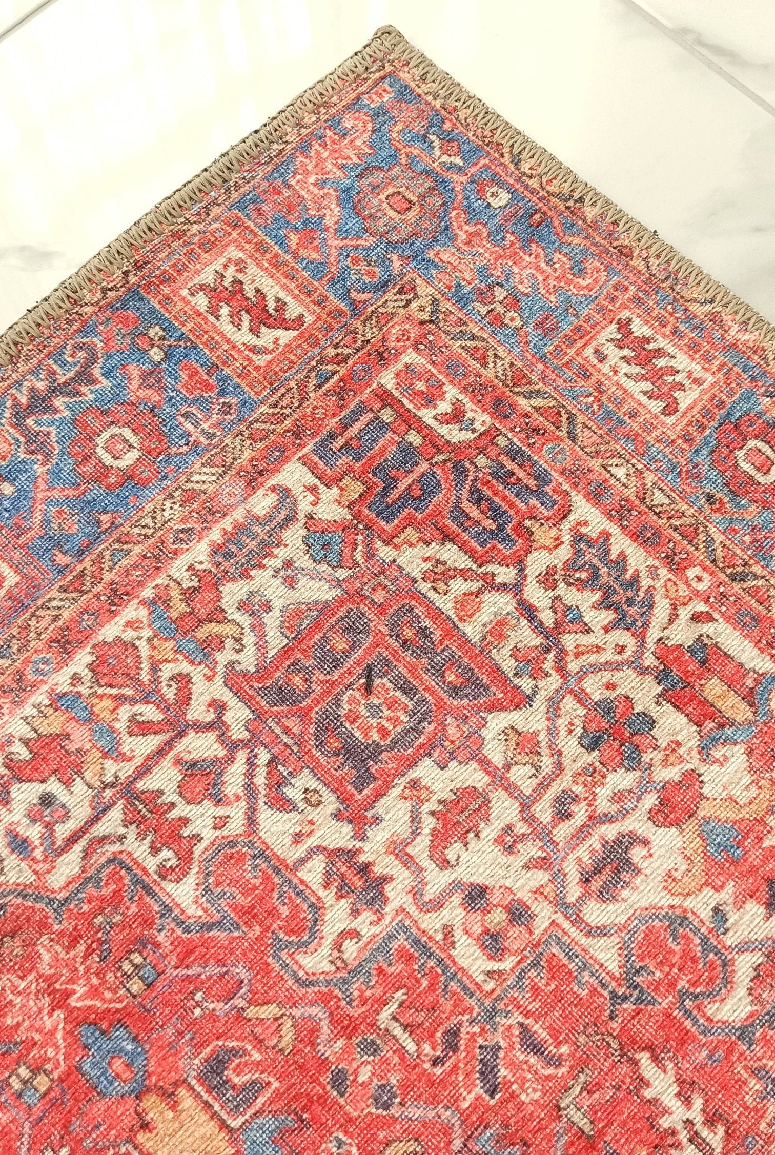 Sara Rug Antique Persian Faded Red Rug