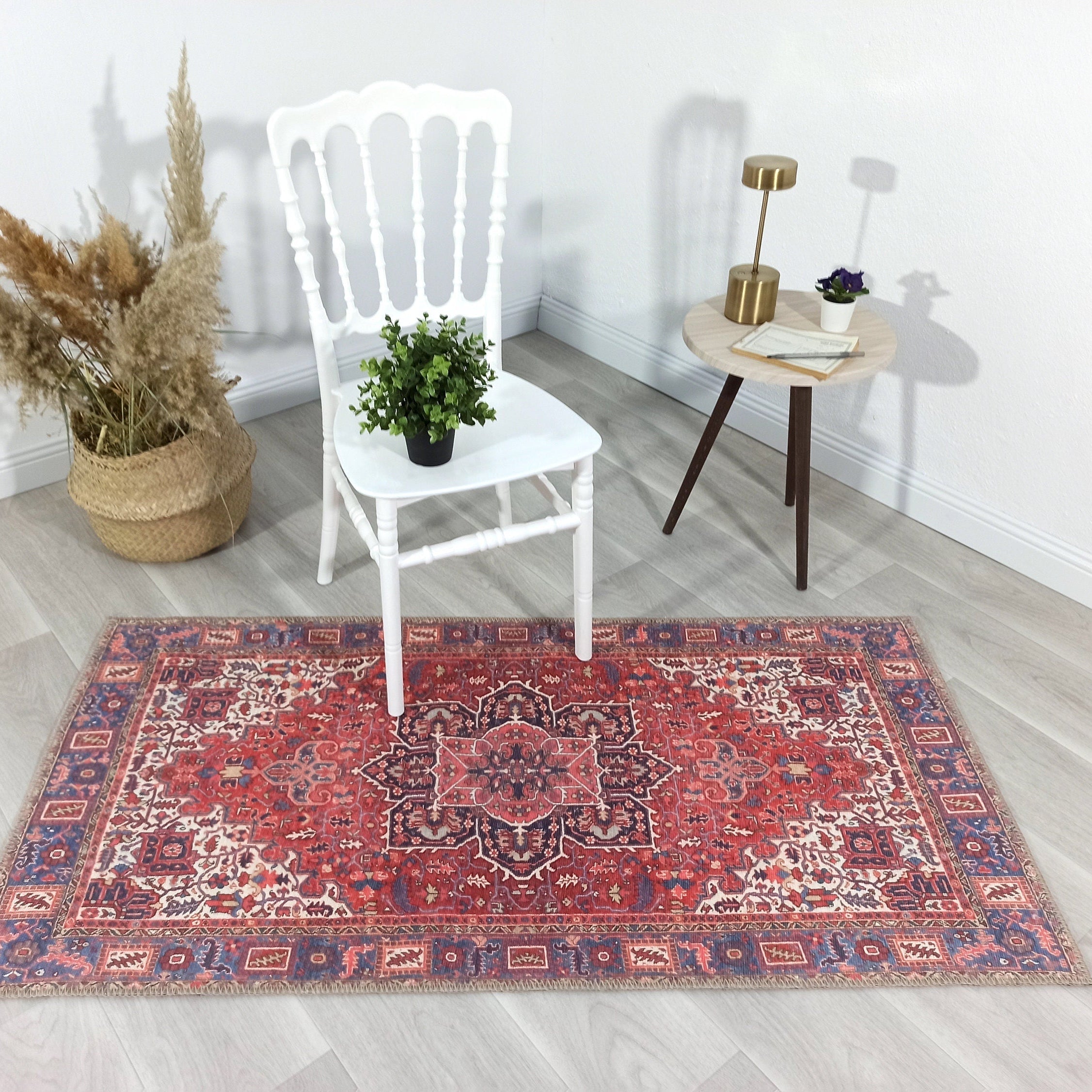 Sara Rug Antique Persian Faded Red Rug