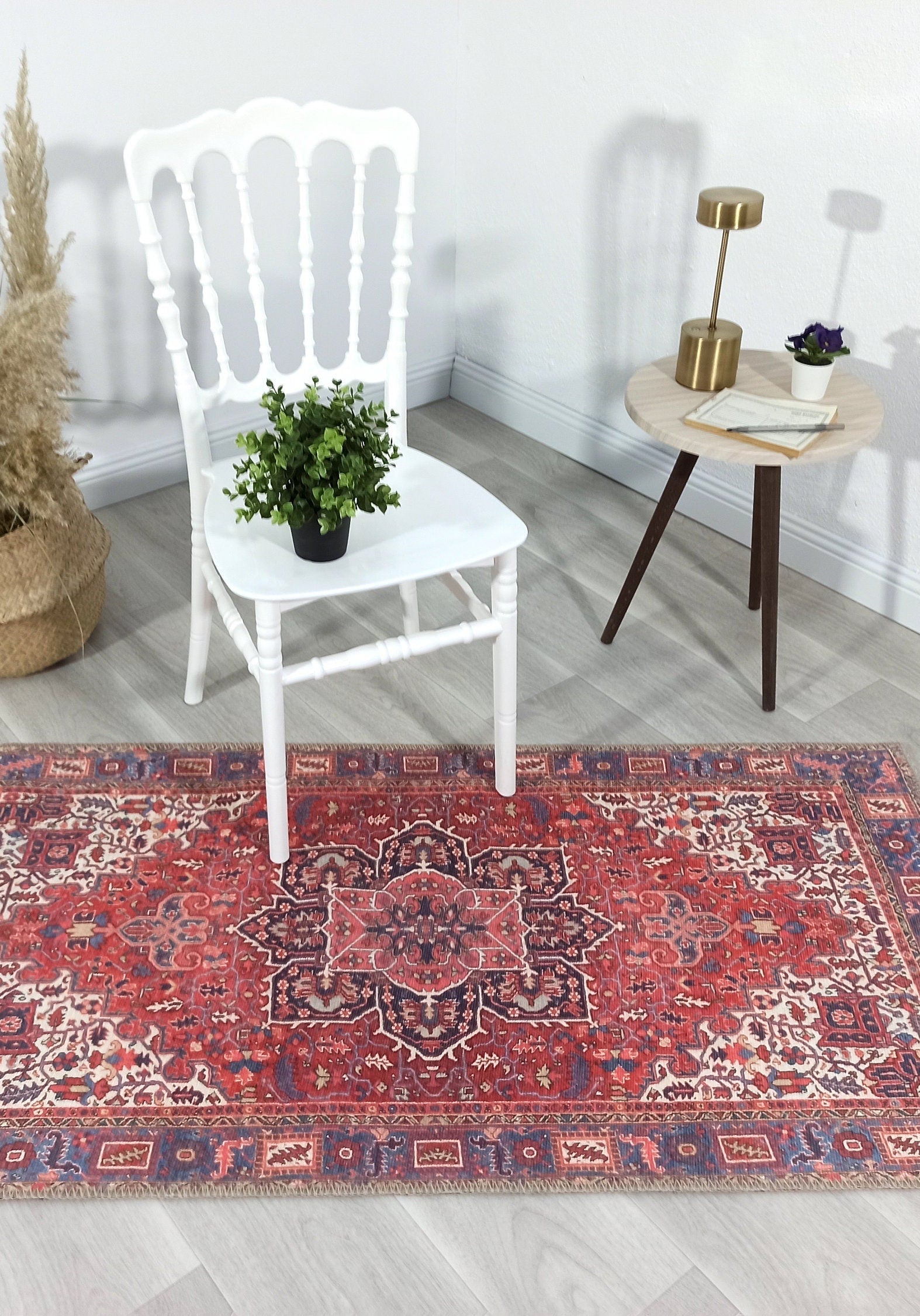 Sara Rug Antique Persian Faded Red Rug