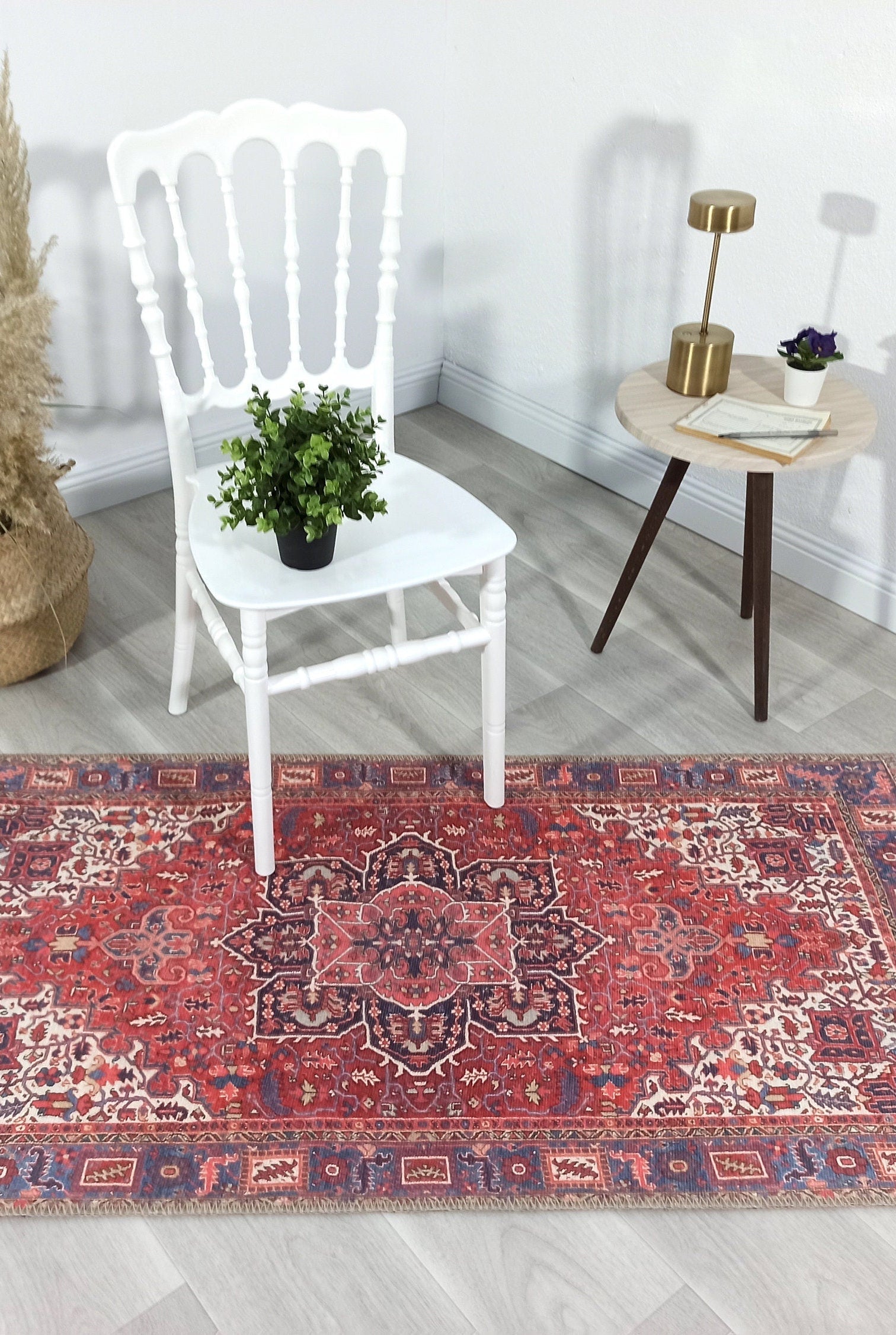 Sara Rug Antique Persian Faded Red Rug