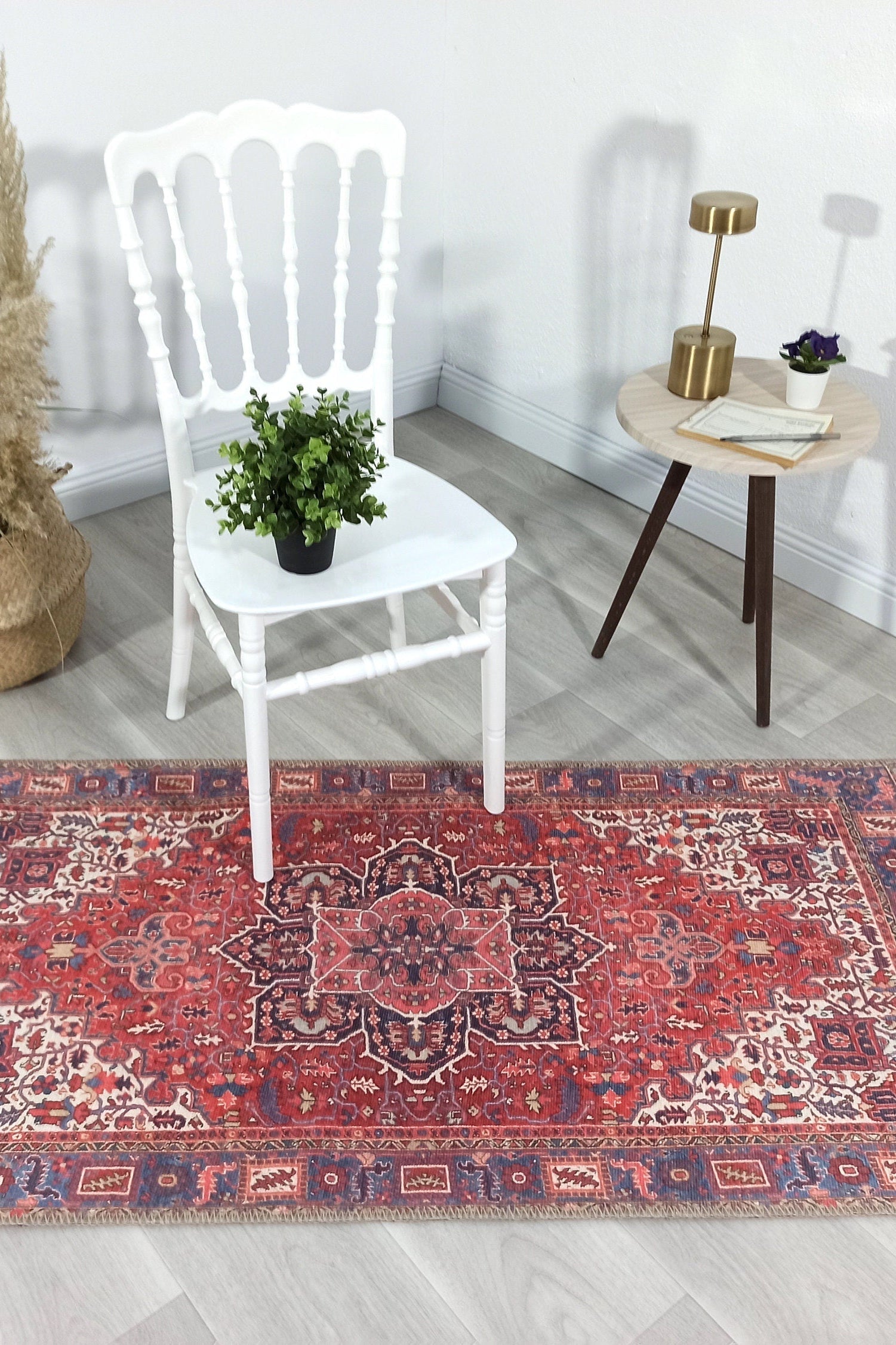 Sara Rug Antique Persian Faded Red Rug