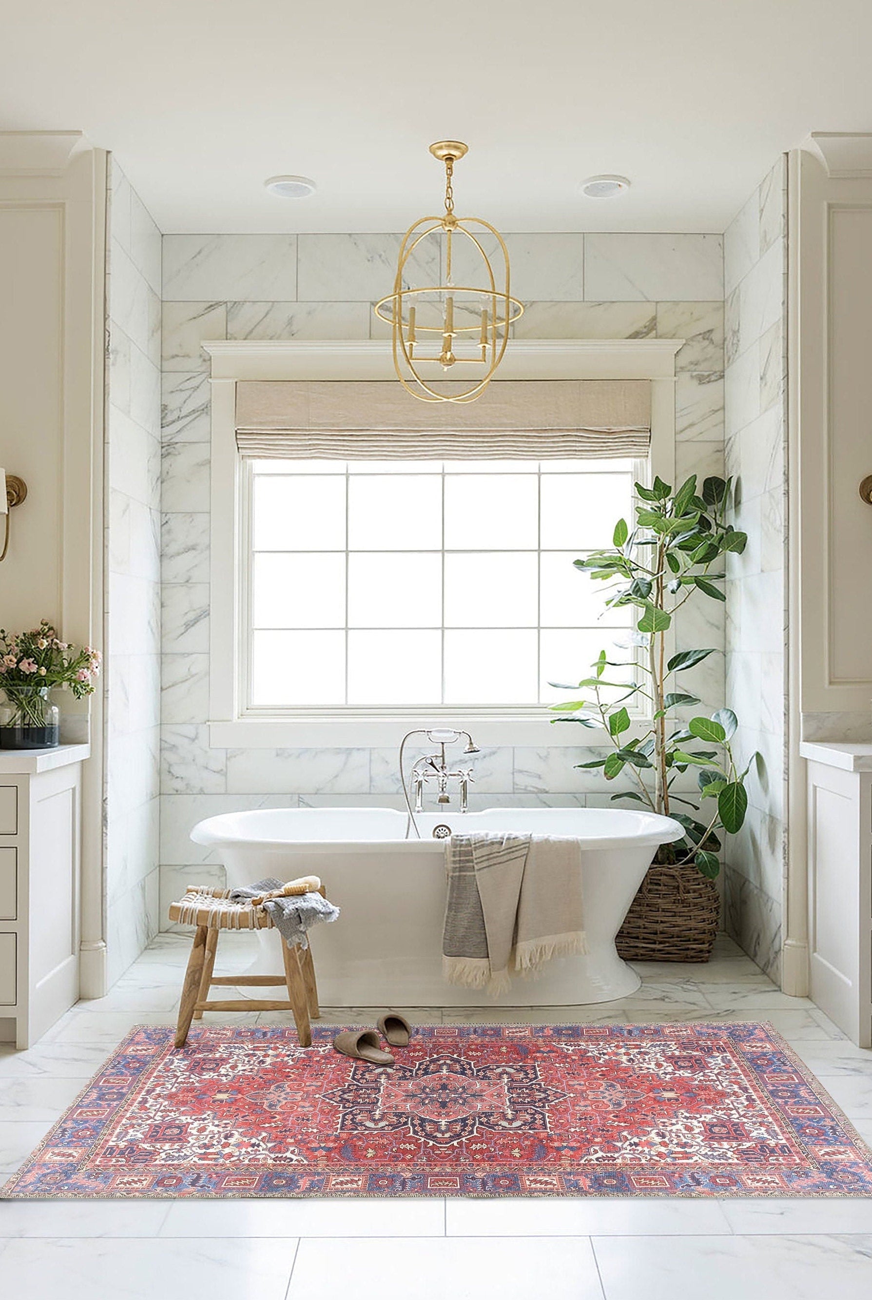 Sara Rug Antique Persian Faded Red Rug