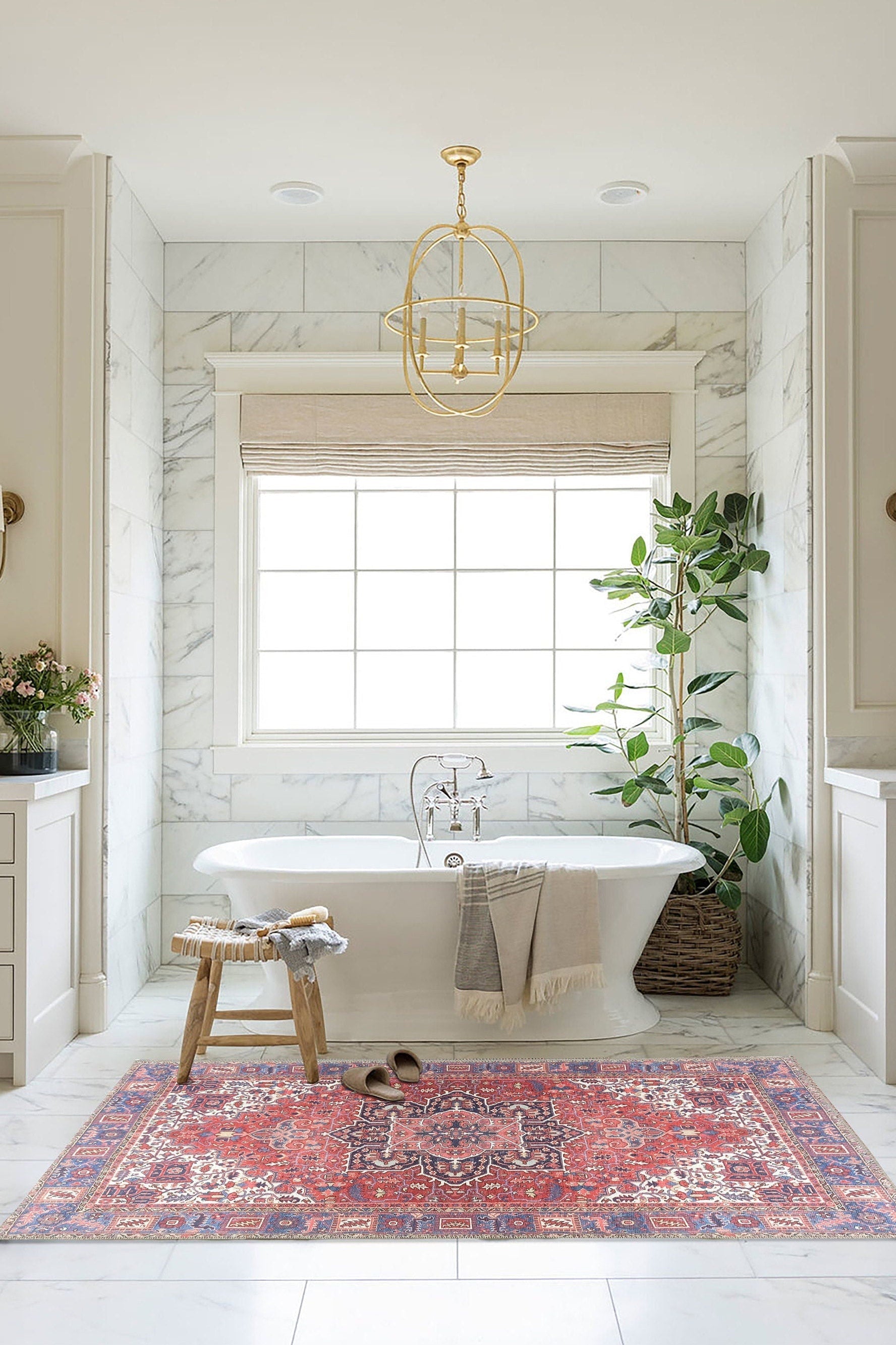 Sara Rug Antique Persian Faded Red Rug