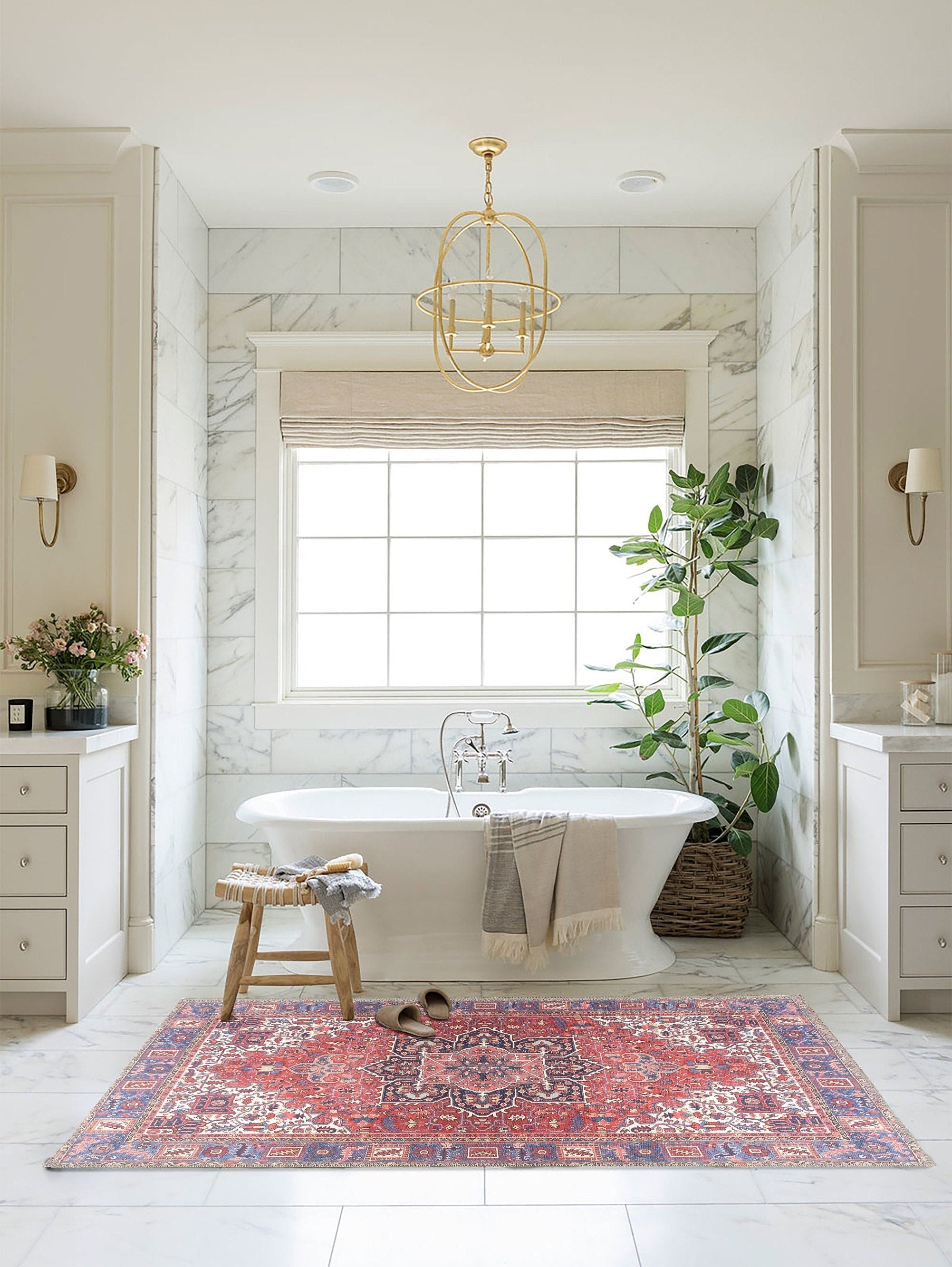 Sara Rug Antique Persian Faded Red Rug