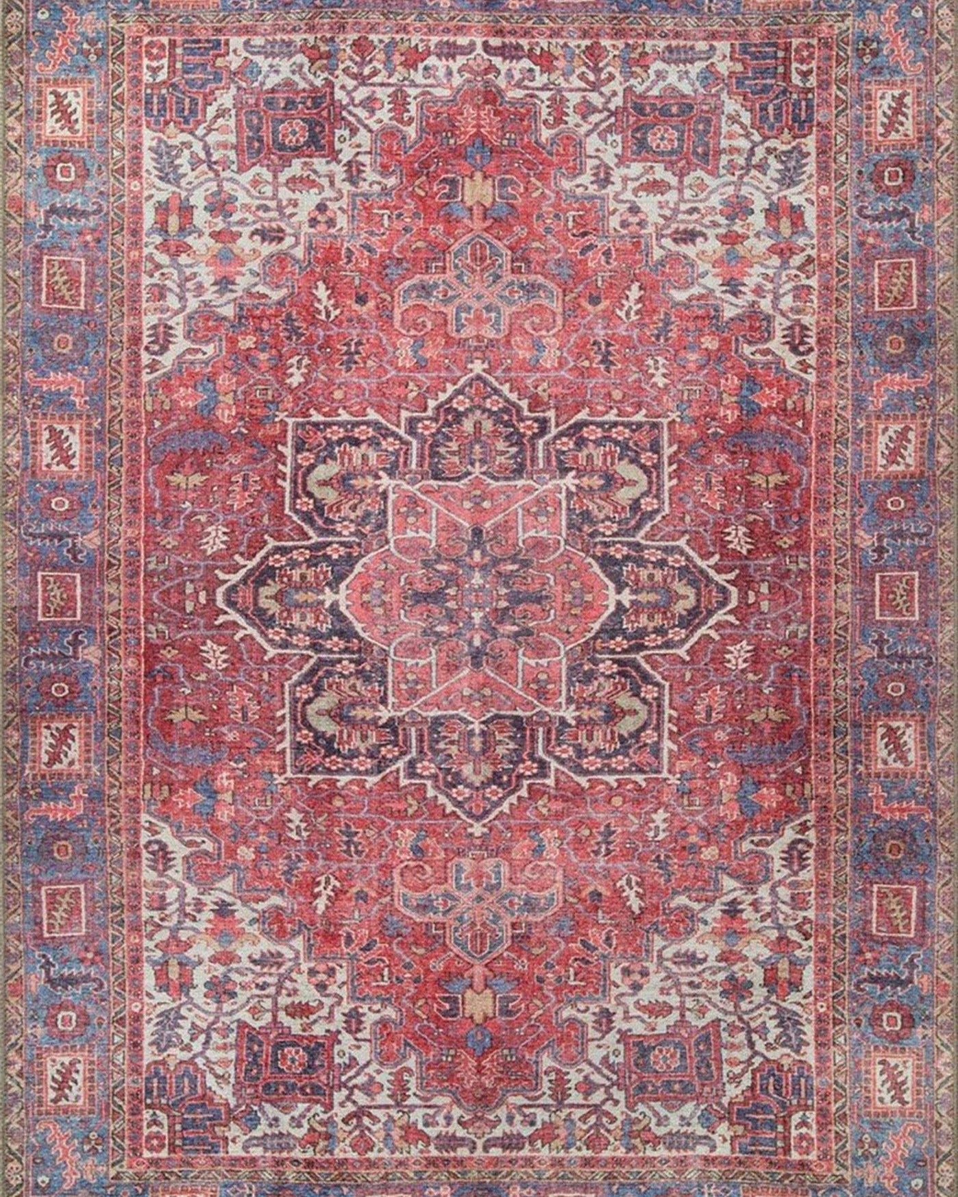 Sara Rug Antique Persian Faded Red Rug