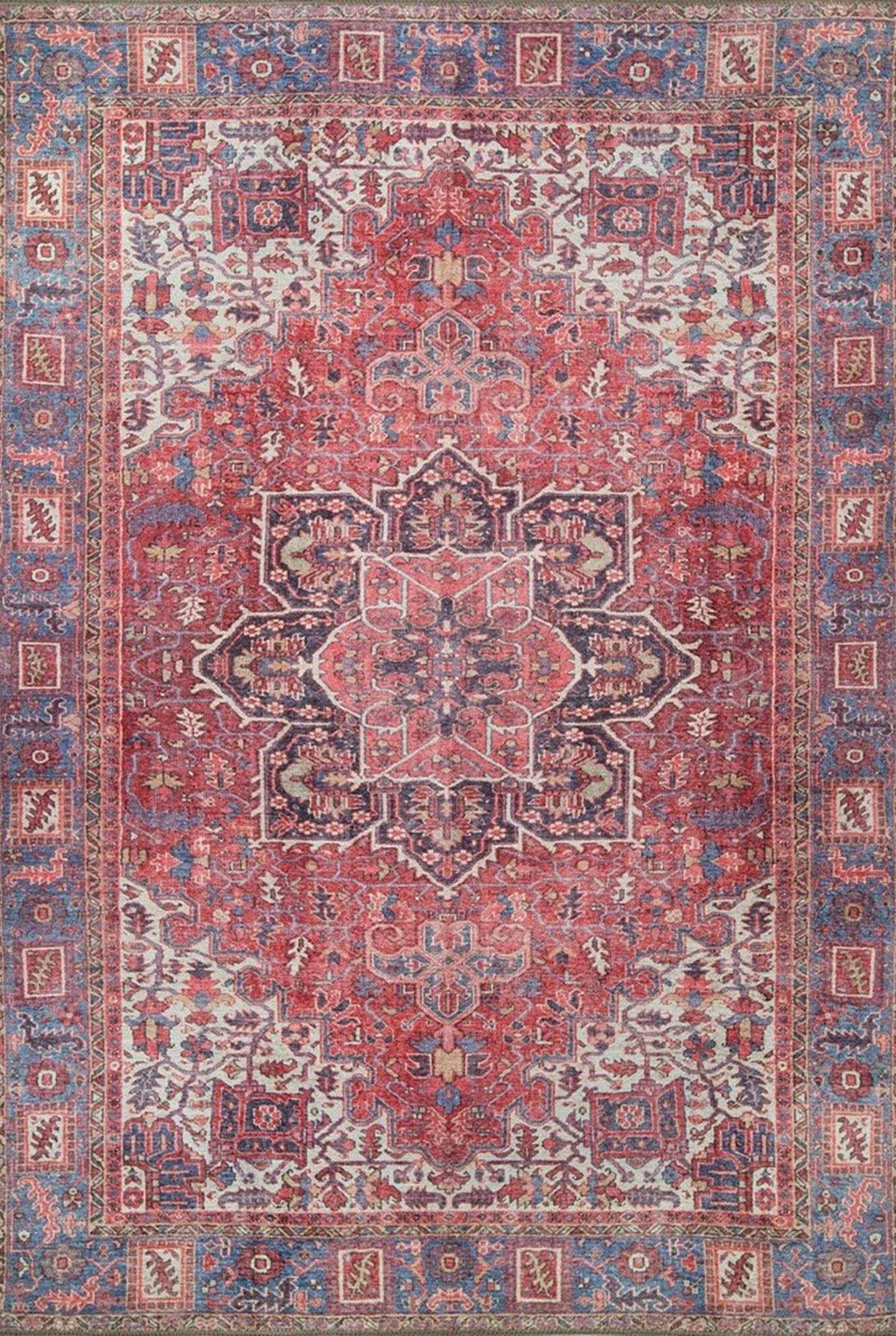 Sara Rug Antique Persian Faded Red Rug