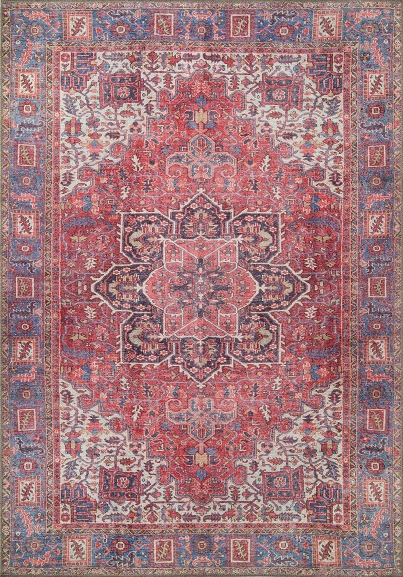Sara Rug Antique Persian Faded Red Rug