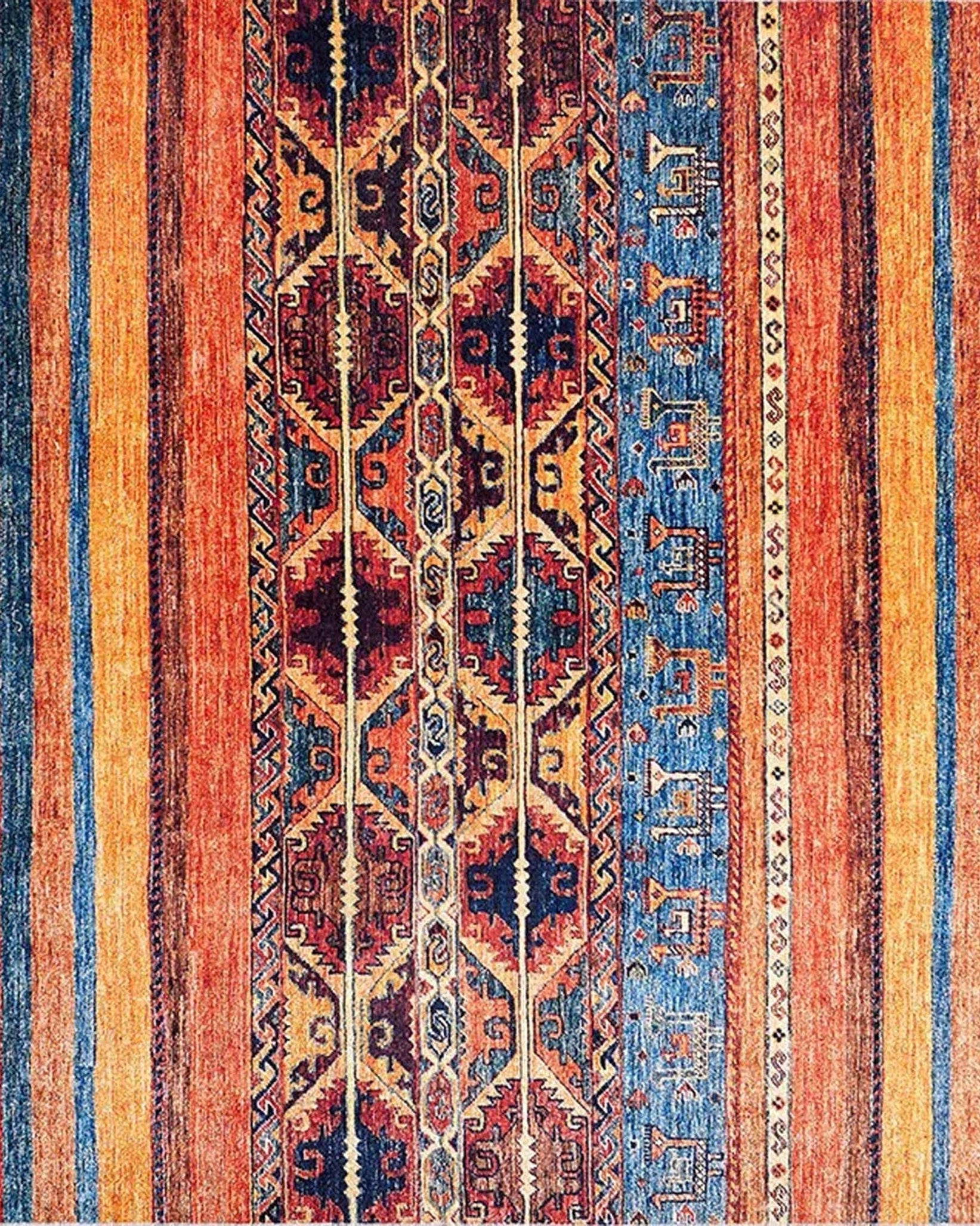 Sawa Turkish Orange Kilim Rug