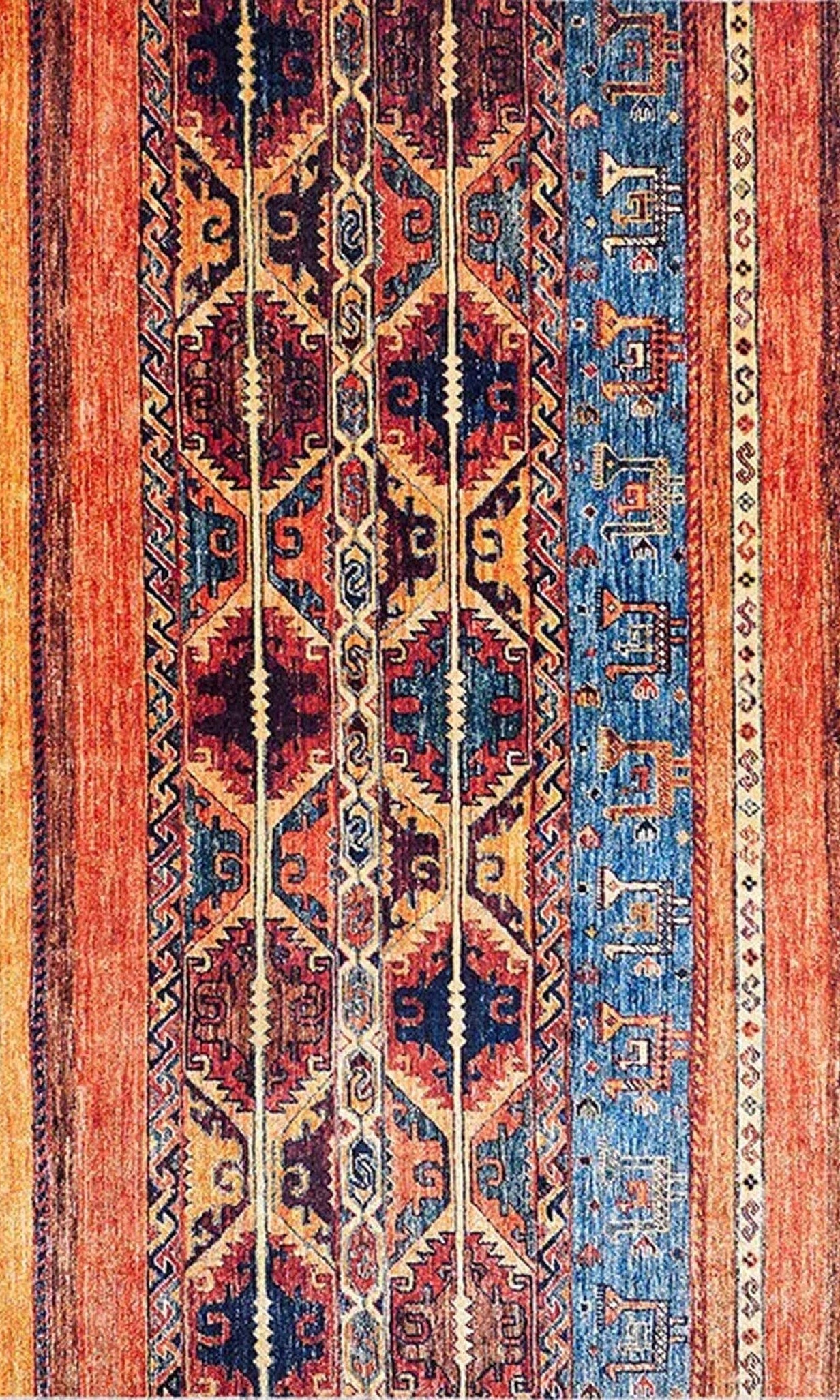 Sawa Turkish Orange Kilim Rug