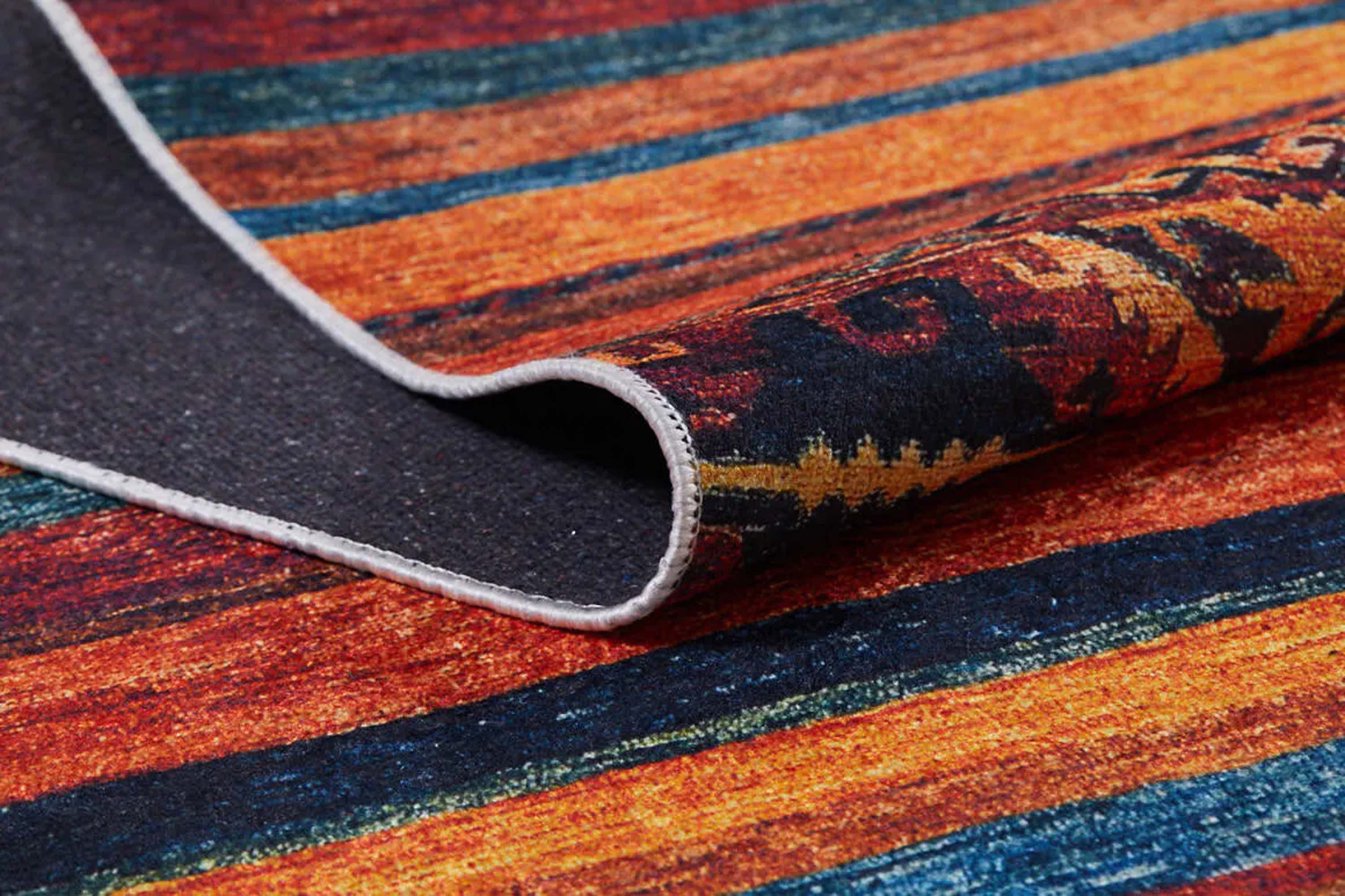 Sawa Turkish Orange Kilim Rug