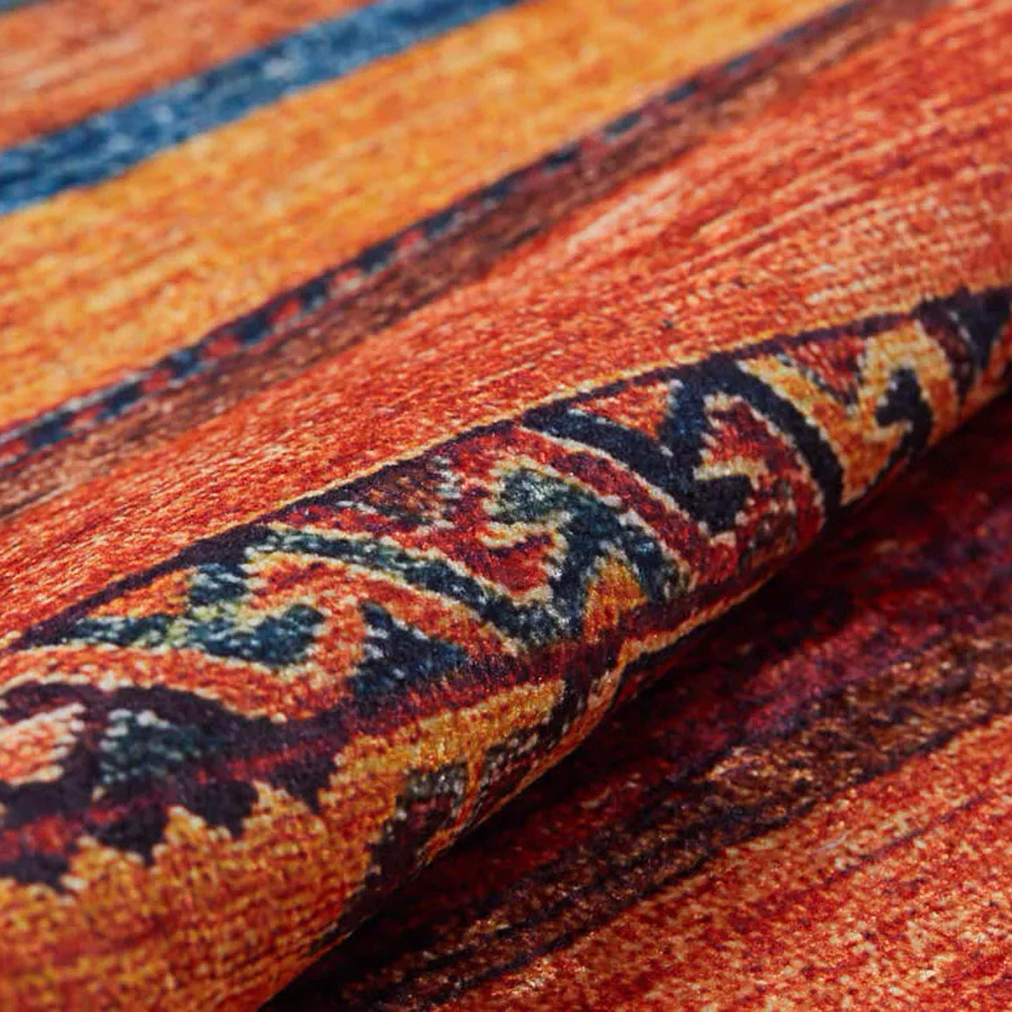 Sawa Turkish Orange Kilim Rug