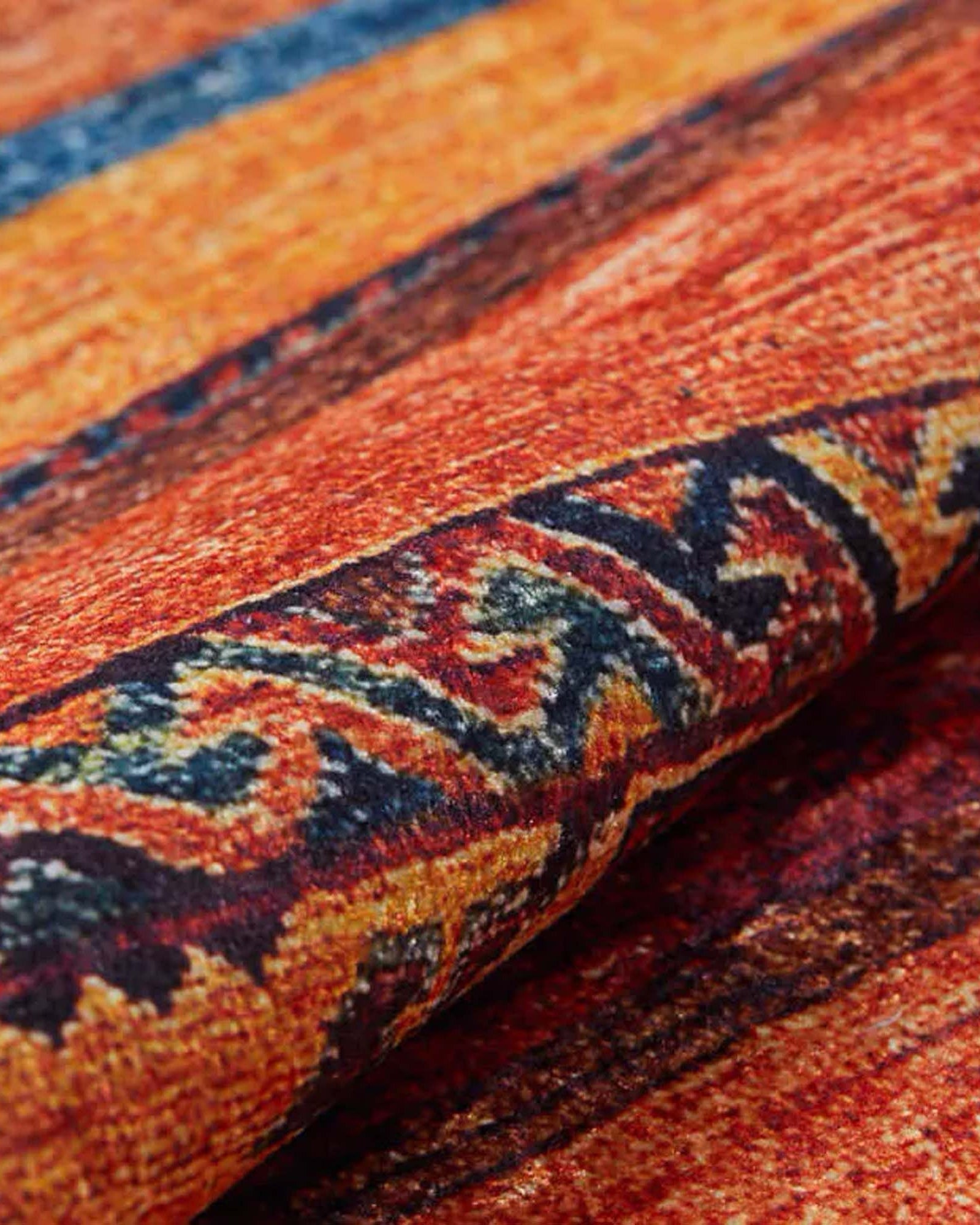 Sawa Turkish Orange Kilim Rug